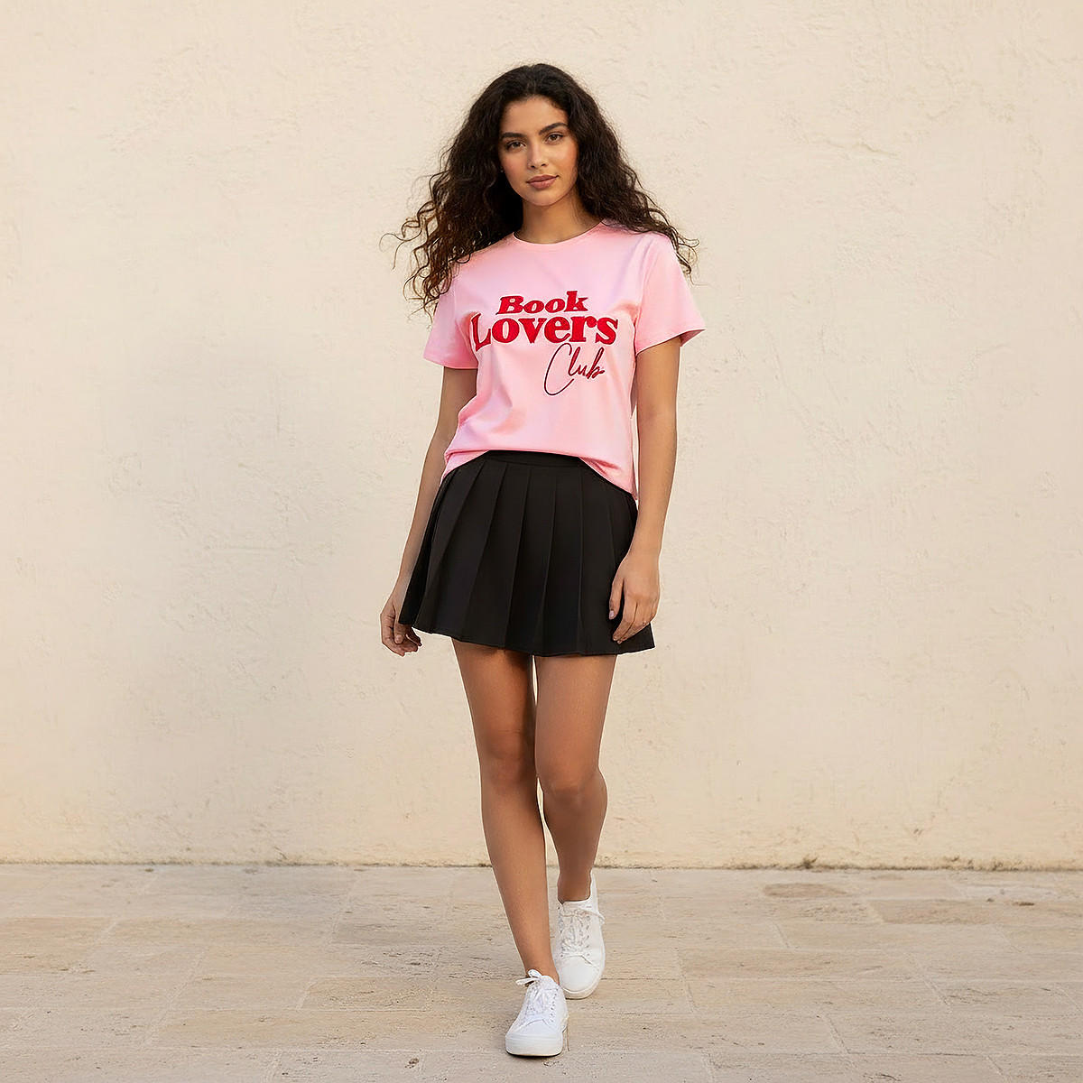 Cotton T-shirt with Typographic Embroidery-women-clothing-tshirts-image-3