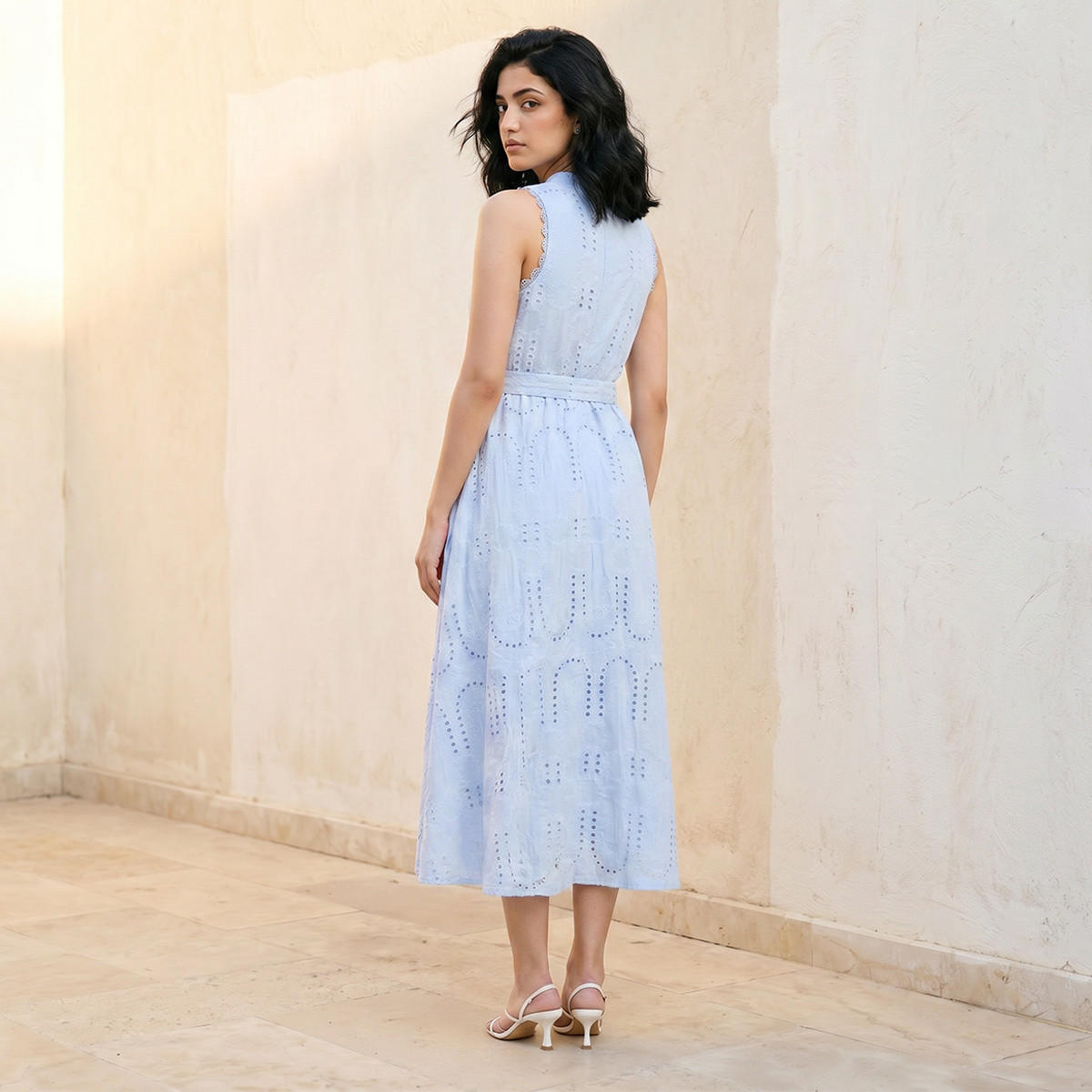 فستان إيه لاين قطن مطرز بتصميم شيفلي ودواخل دانتيل من سبلاش يوث-women-clothing-dresses-image-4