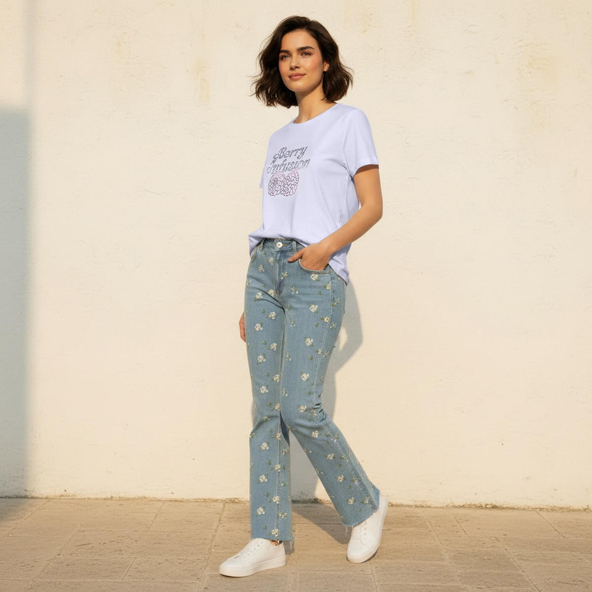 Cotton T-shirt with Embellishment-women-clothing-tshirts-image-3