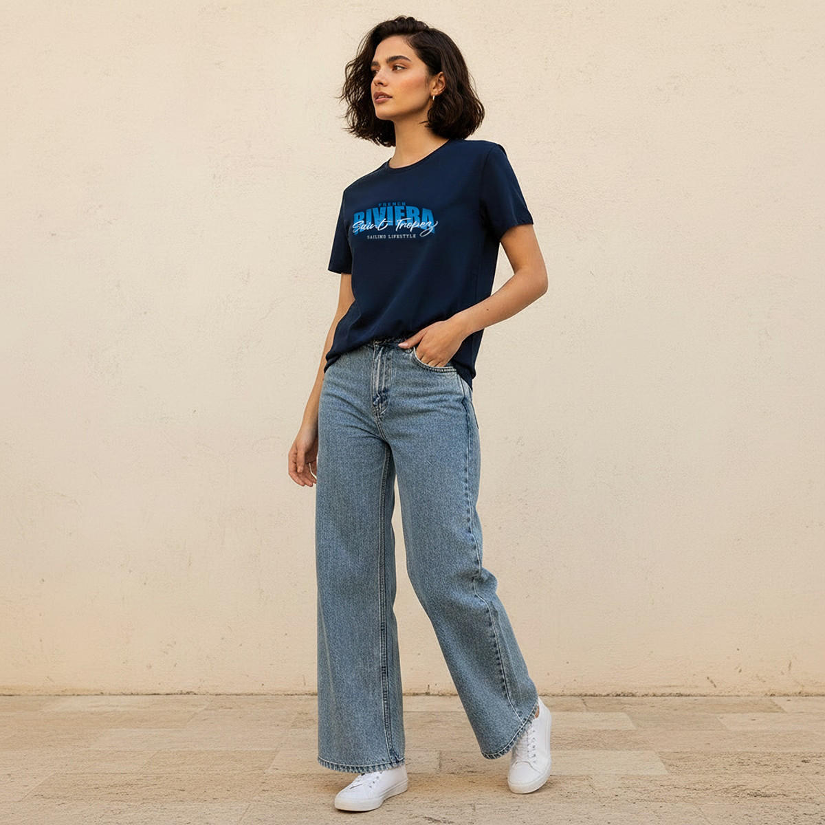 Cotton T-shirt with Embroidery-women-clothing-tshirts-image-3