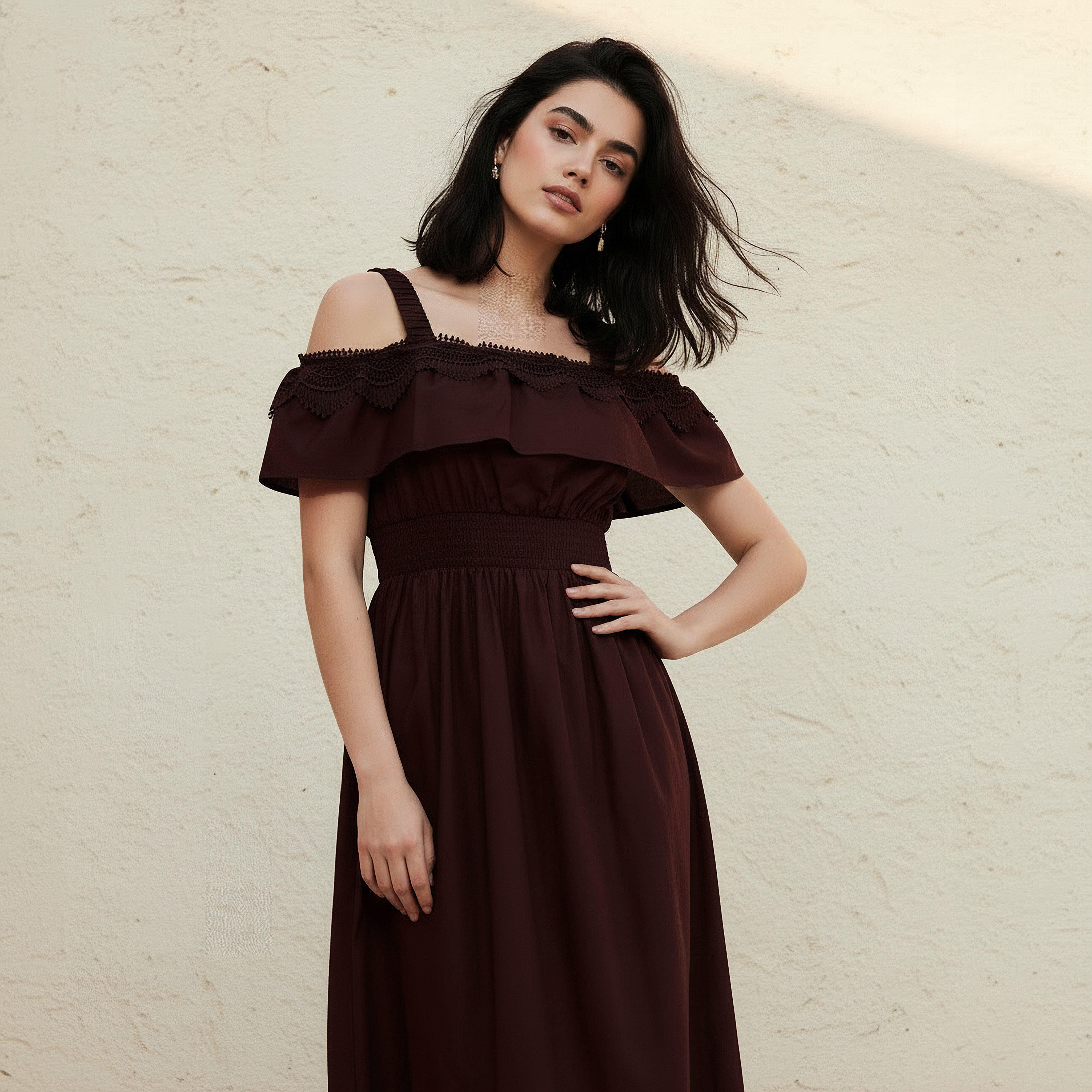 فستان قطن طويل بحافة دانتيل-women-clothing-dresses-image-3