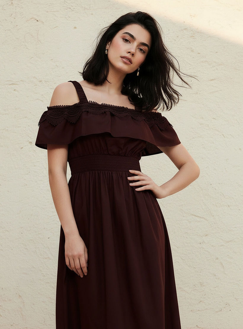 فستان قطن طويل بحافة دانتيل-women-clothing-dresses-image-3