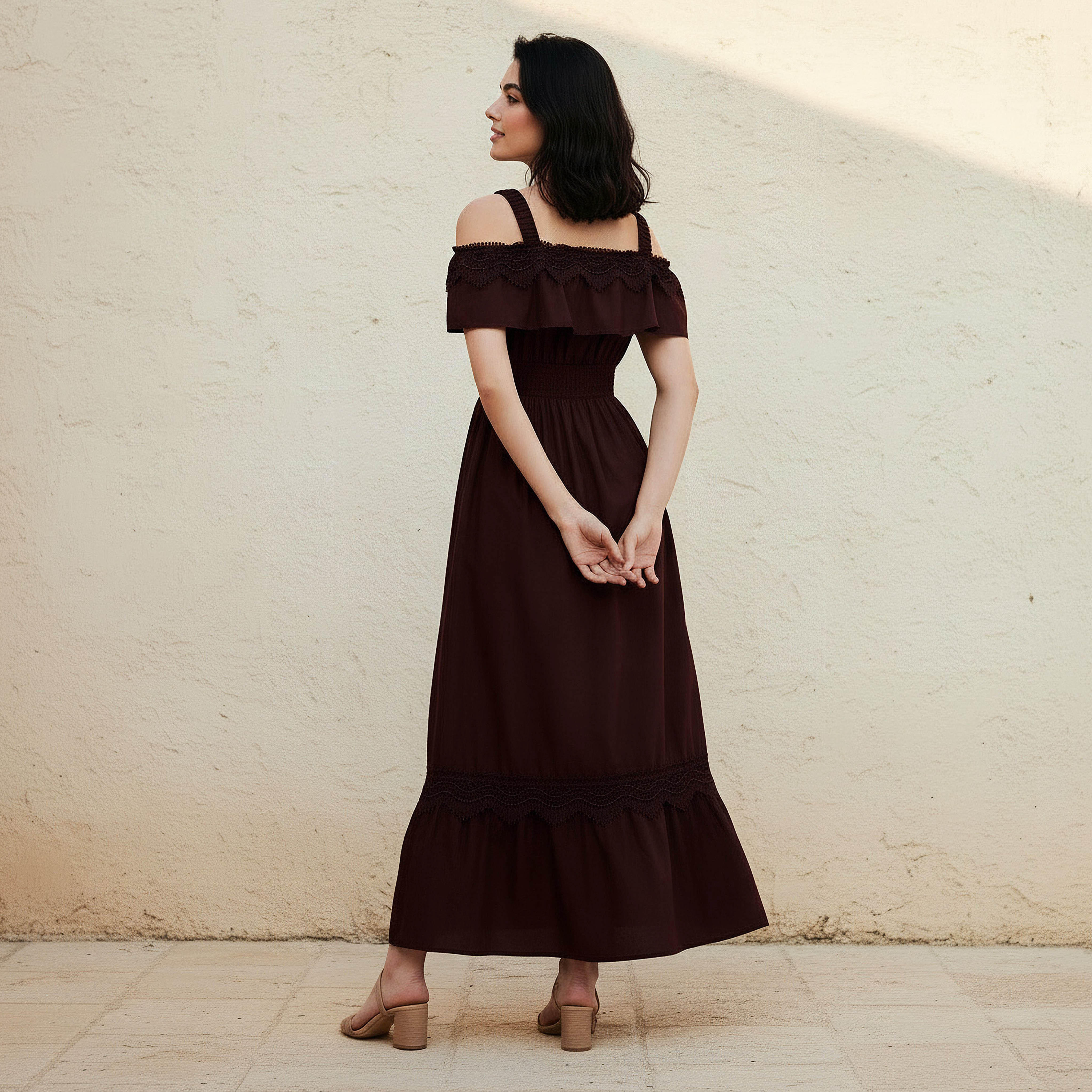 فستان قطن طويل بحافة دانتيل-women-clothing-dresses-image-4