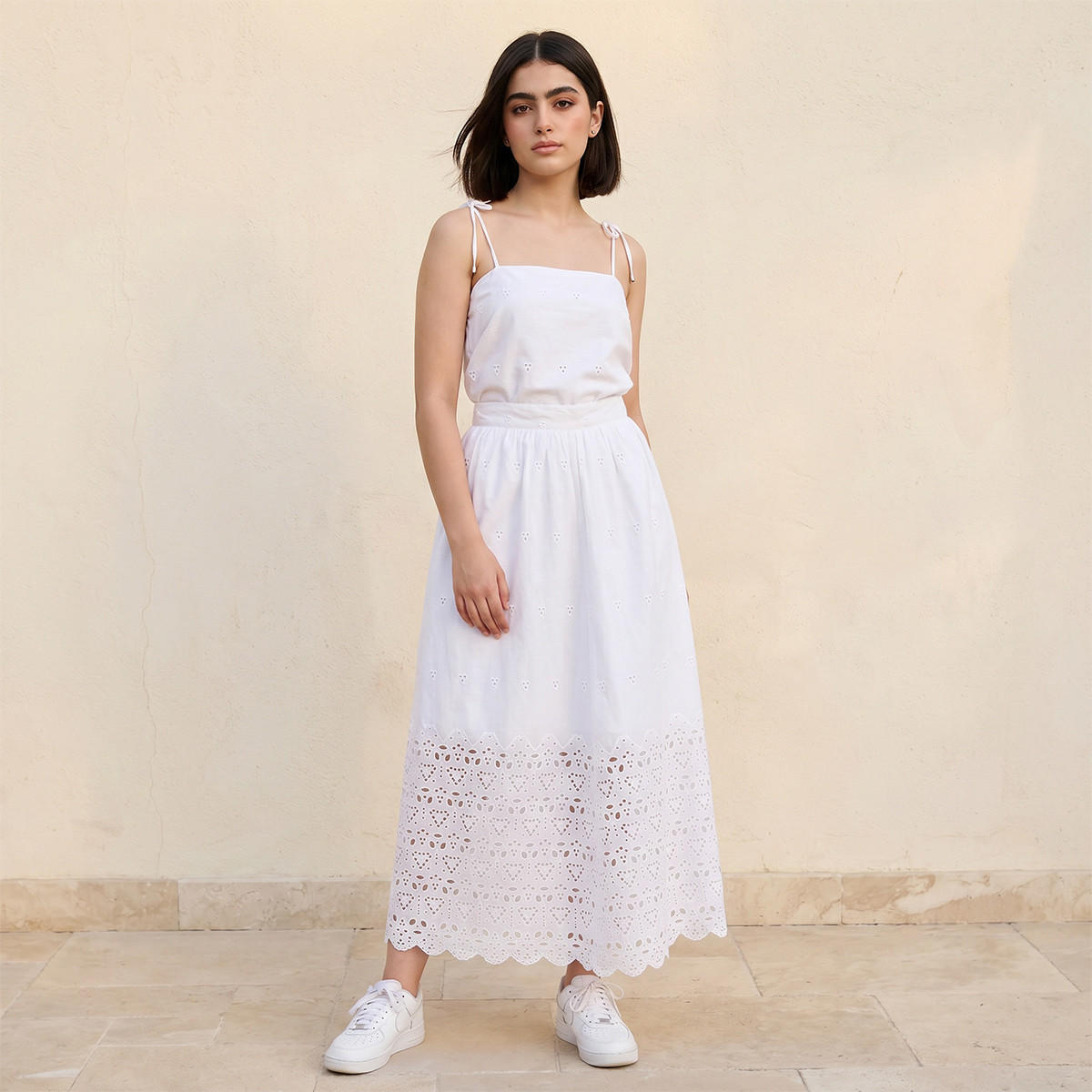 تنورة ماكسي قطن بتطريز وحافة متموجة للشباب-women-clothing-bottoms-skirts-image-5