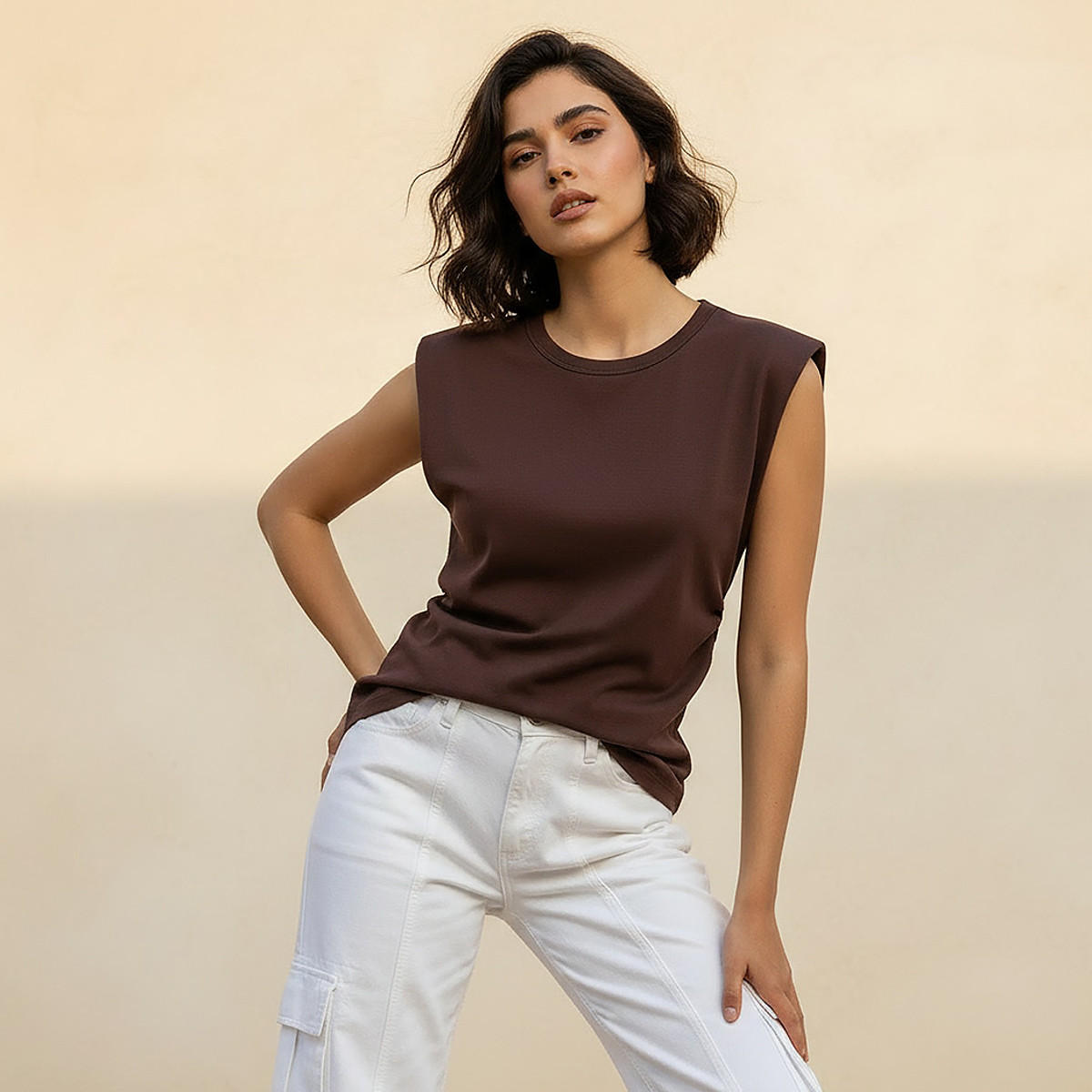 T-shirt with Ruched Detail-women-clothing-tshirts-image-1
