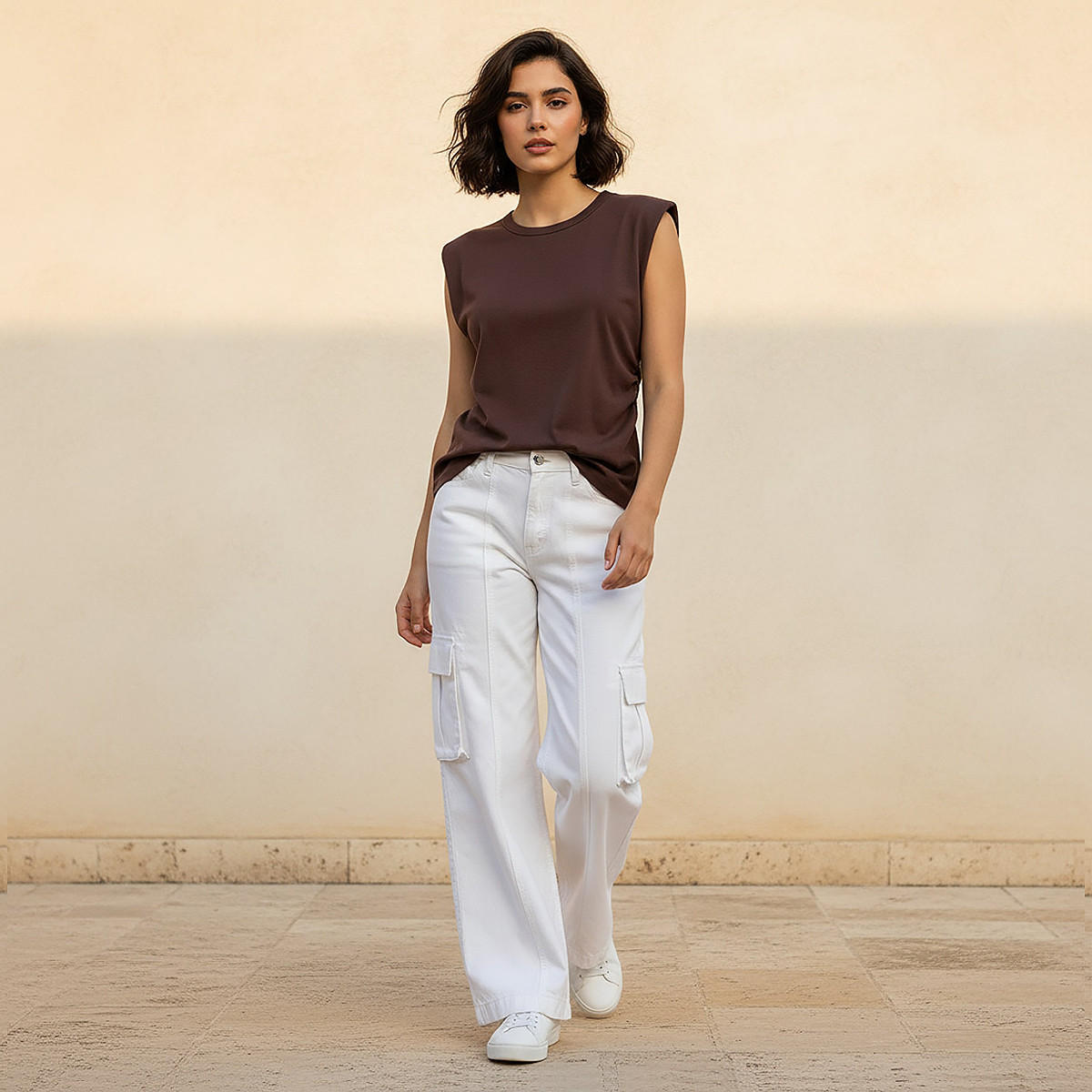 T-shirt with Ruched Detail-women-clothing-tshirts-image-3