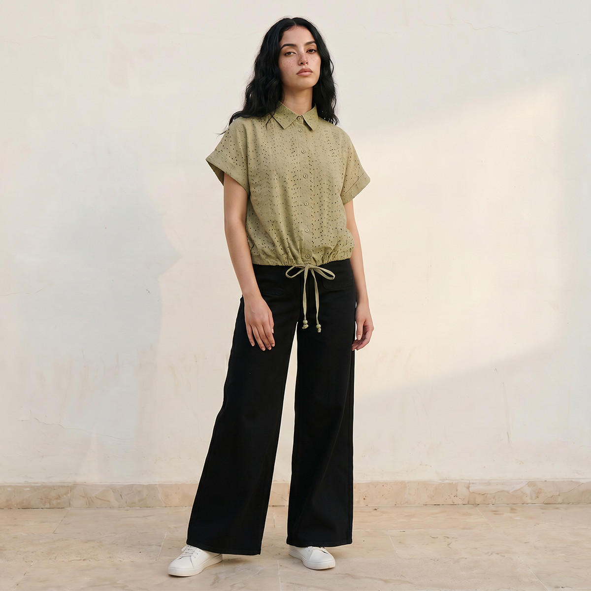 قميص قطن بملمس شيفلي من سبلاش يوت-women-clothing-shirtsandblouses-shirts-image-3
