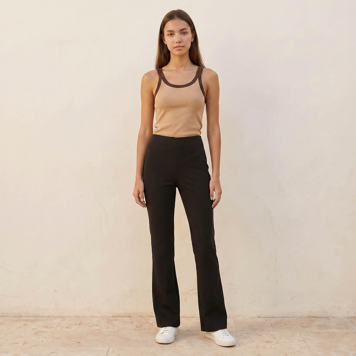 بنطلون ليجنز بخصر متوسط وحواف واسعة من سبلاش يوث-women-clothing-bottoms-leggings-image-3