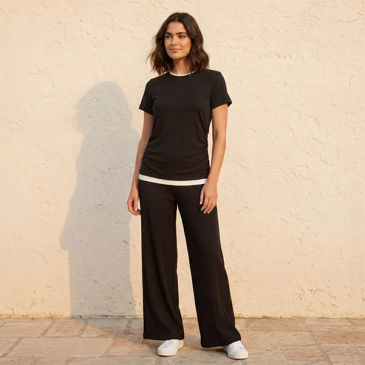تيشيرت بتفاصيل كسرات من سبلاش يوث-women-clothing-tshirts-image-3