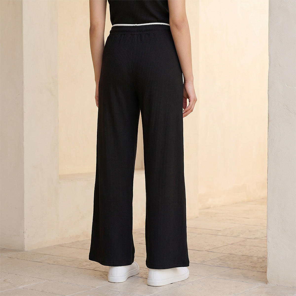 بنطلون بخصر متوسط الارتفاع مع إغلاق برباط شد للشباب-women-clothing-bottoms-joggers-image-4
