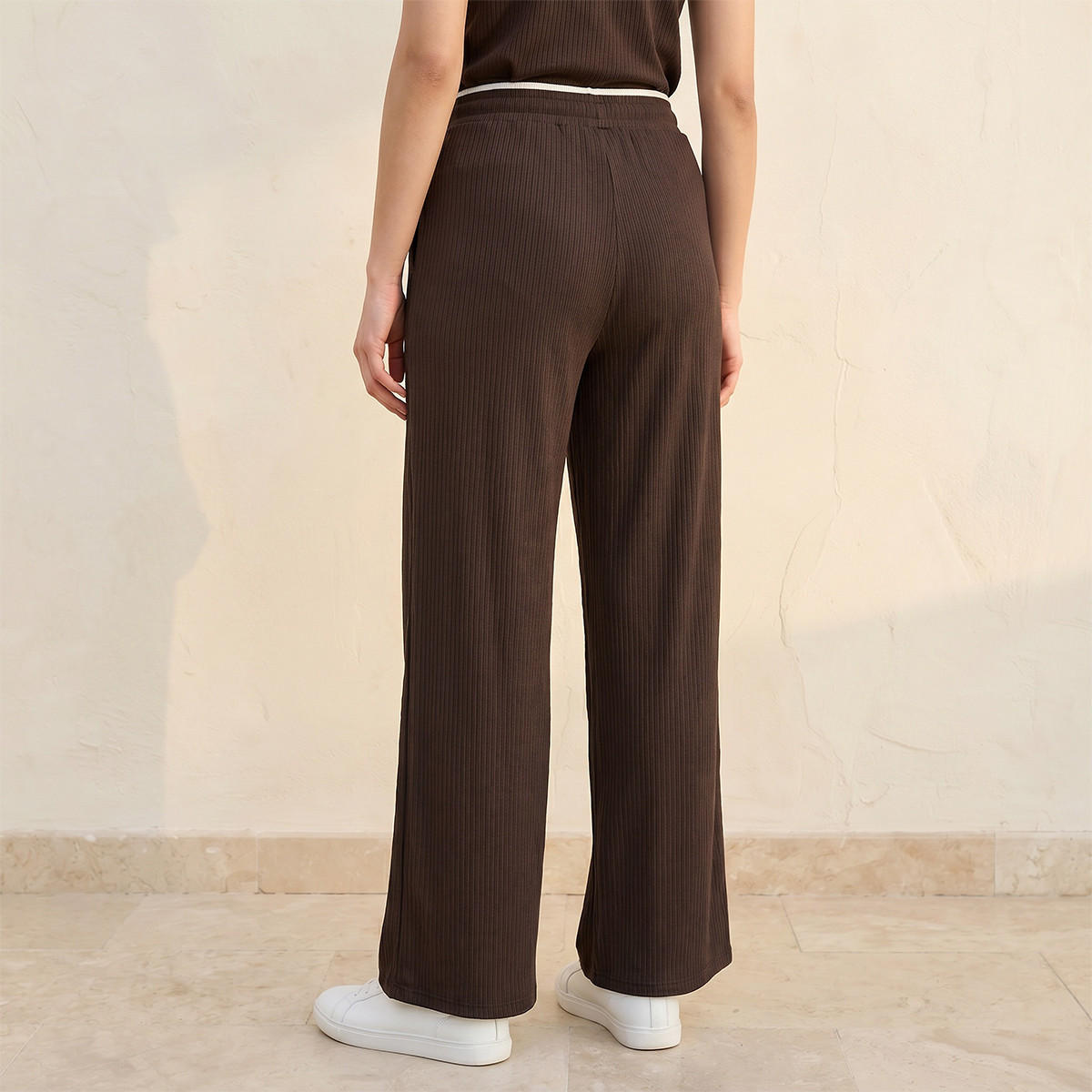 بنطلون بخصر متوسط الارتفاع مع إغلاق برباط شد للشباب-women-clothing-bottoms-joggers-image-4