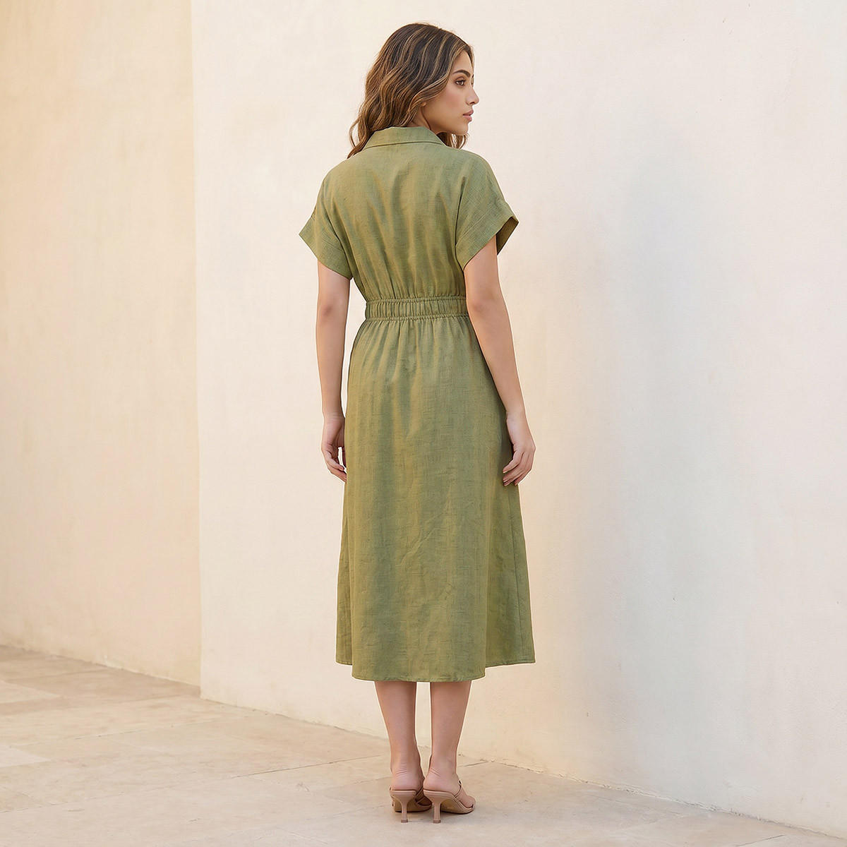 Splash Youth Shirt Dress with Buckled Belt-women-clothing-dresses-image-4