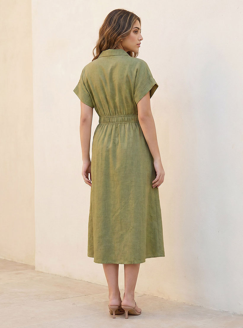Splash Youth Shirt Dress with Buckled Belt-women-clothing-dresses-image-4