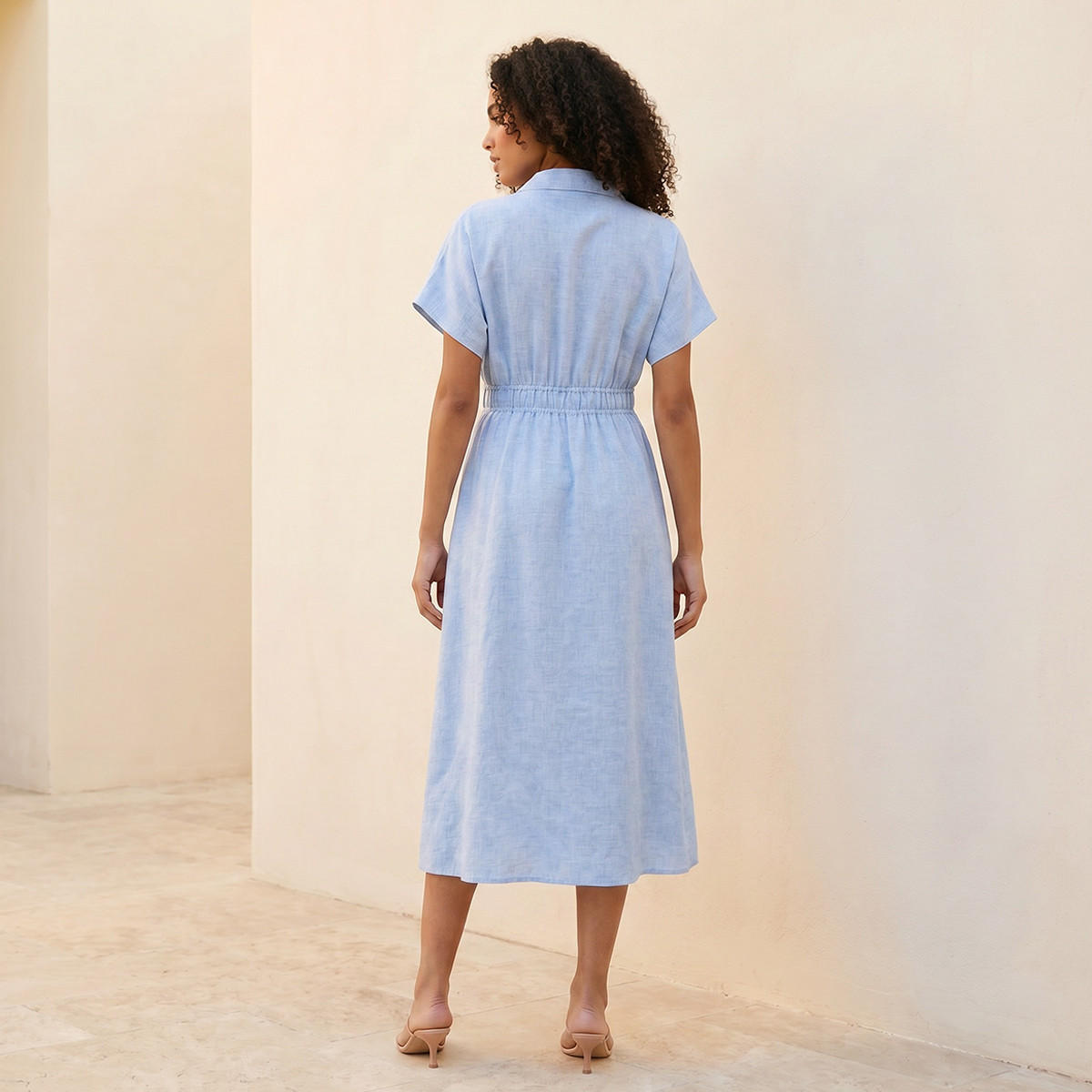 Splash Youth Shirt Dress with Buckled Belt-women-clothing-dresses-image-4