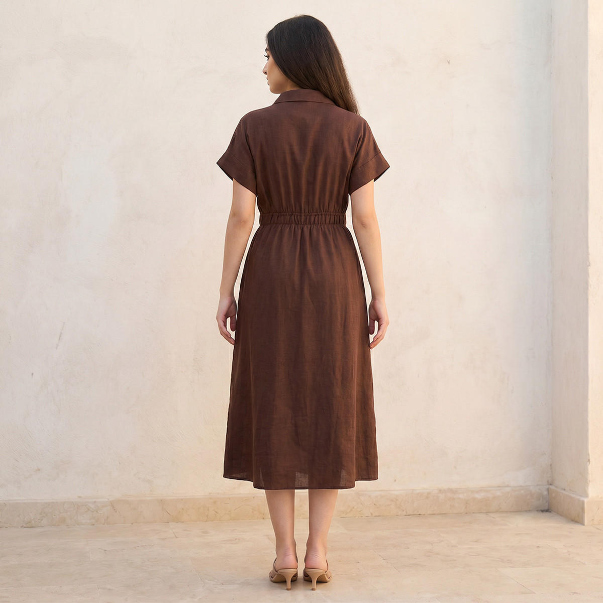 Splash Youth Shirt Dress with Buckled Belt-women-clothing-dresses-image-4