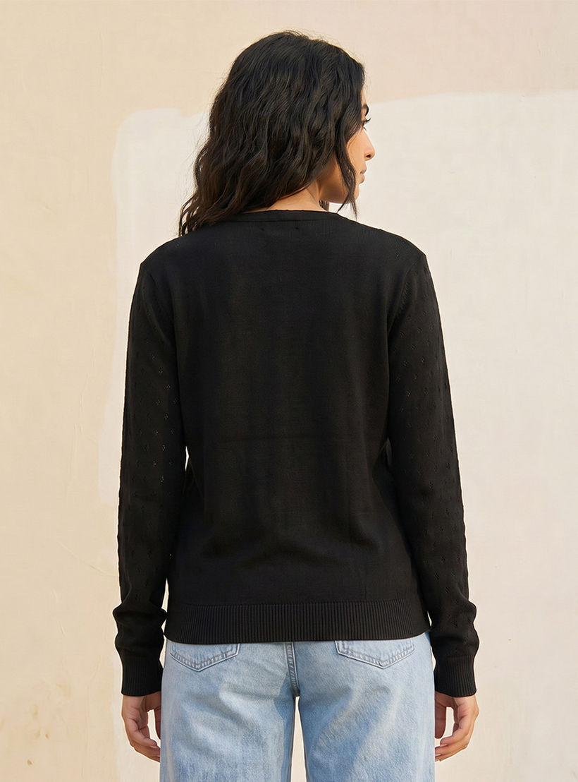كارديجان منسوج بياقة V-women-winterwear-cardigansandjumpers-cardigans-image-4