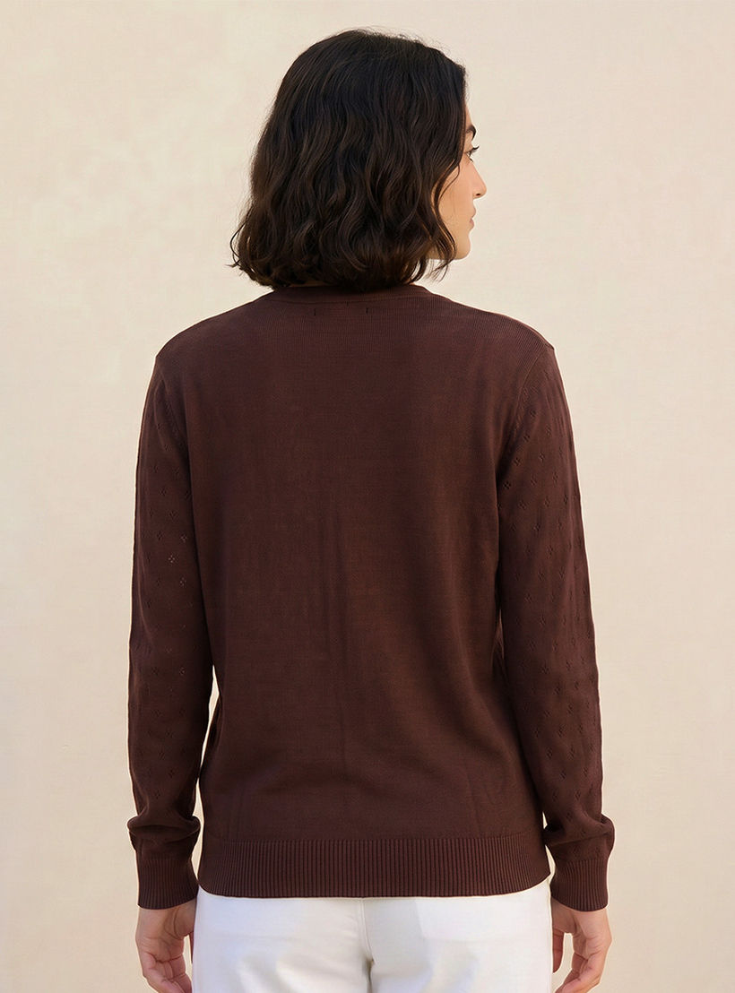كارديجان منسوج بياقة V-women-winterwear-cardigansandjumpers-cardigans-image-4