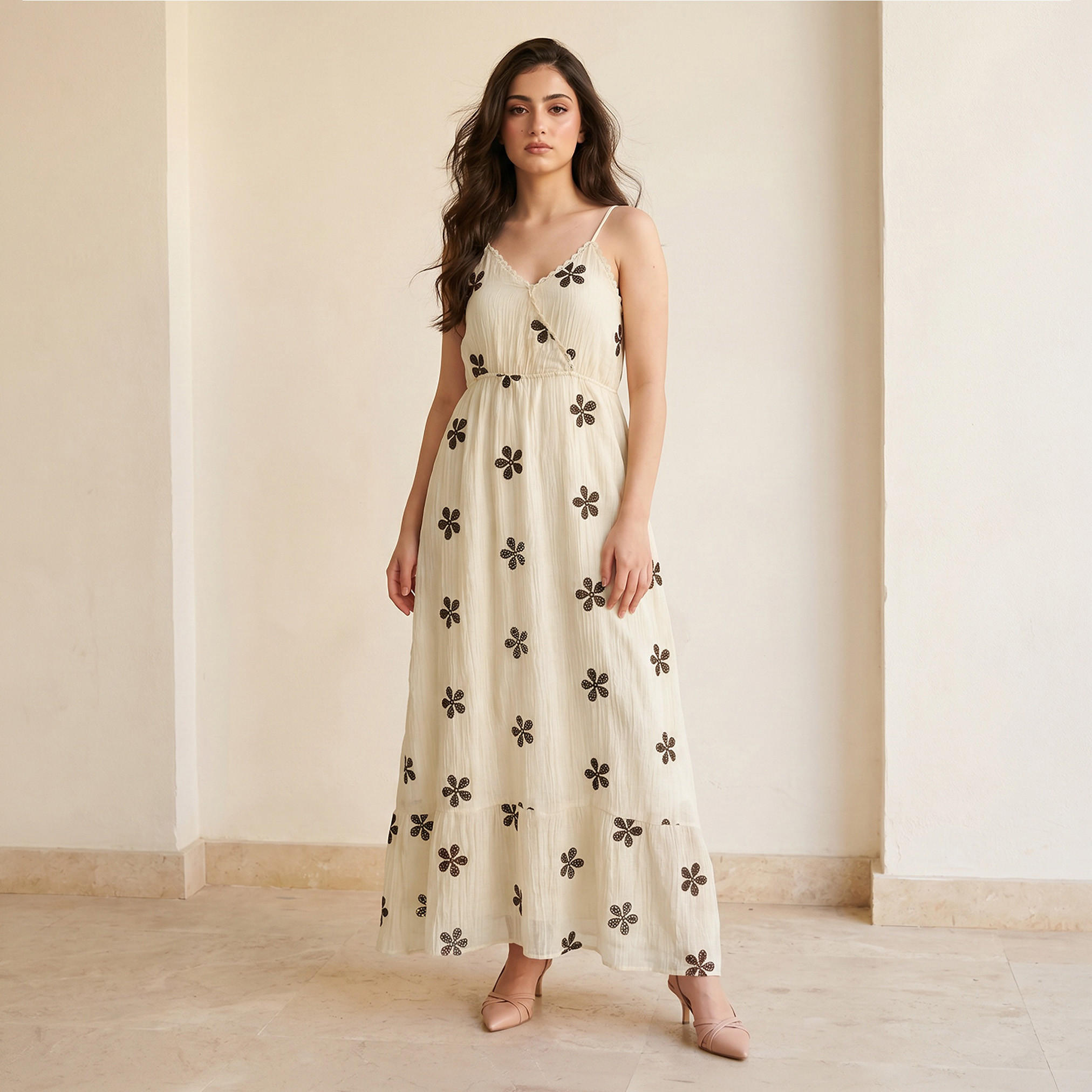 Splash Youth Strappy A-line Dress with Embroidery-women-clothing-dresses-image-1