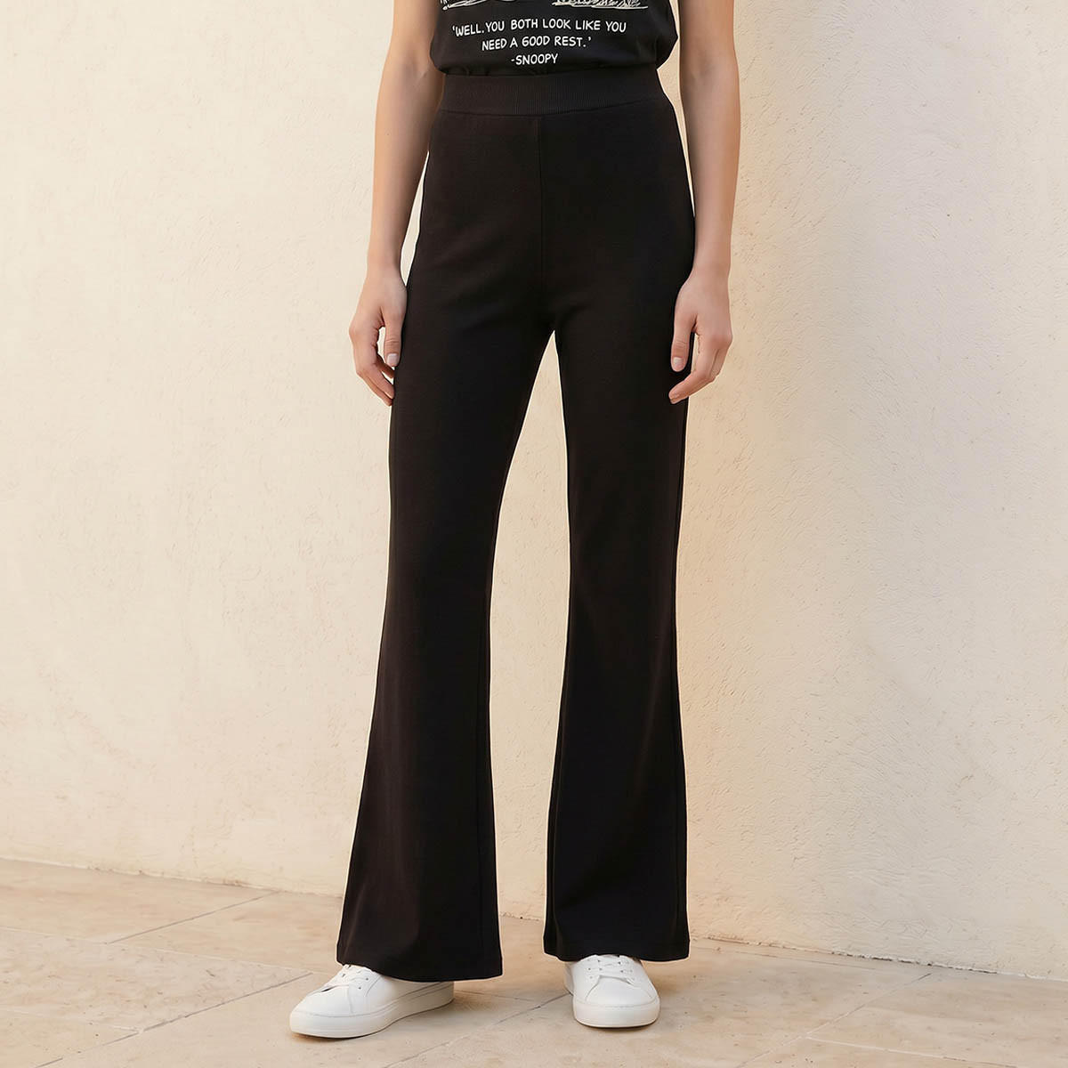 Splash Youth Mid-Rise Leggings with Flared Hem-women-clothing-bottoms-leggings-image-1