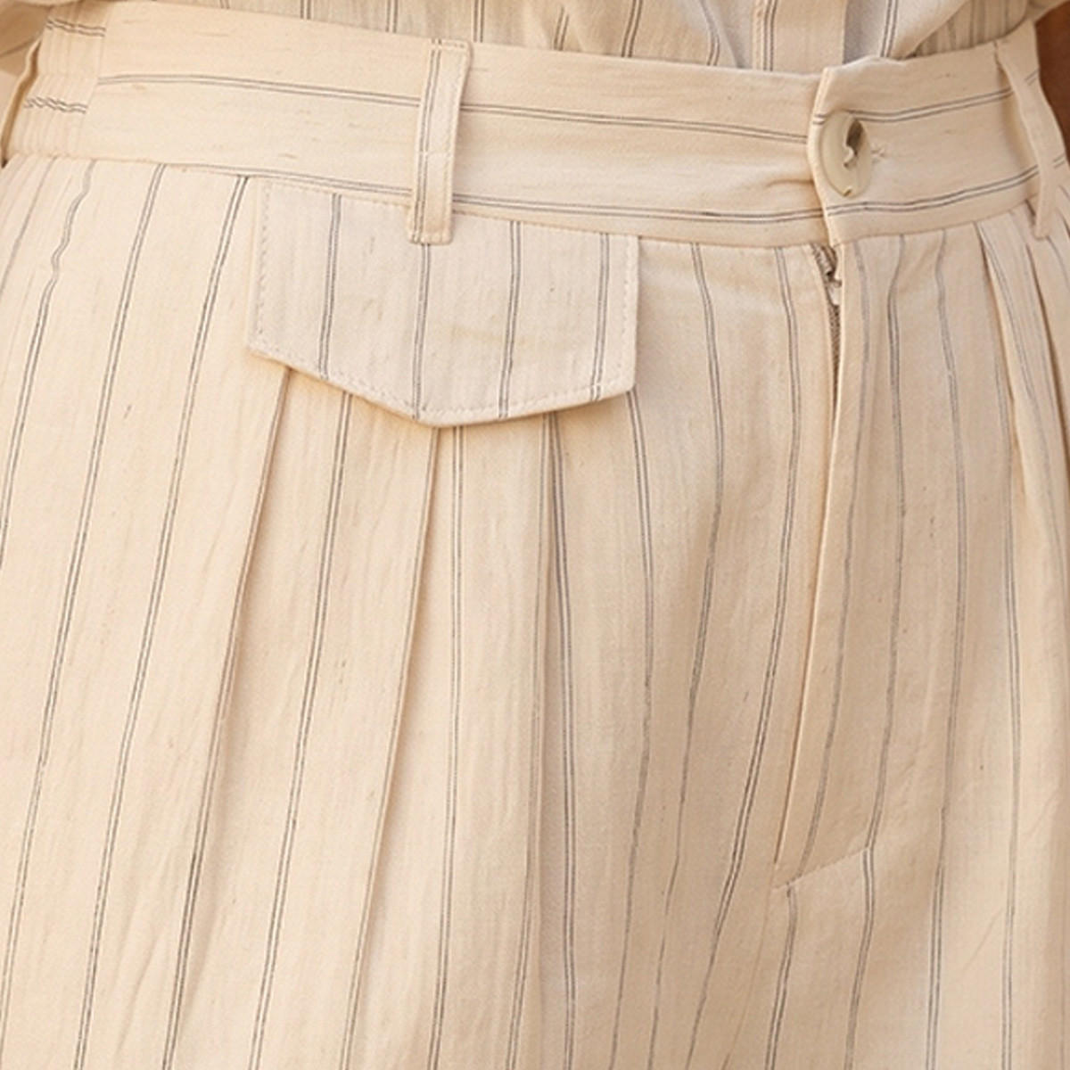 Splash Youth Relaxed Fit Button Closure Striped Trousers-women-clothing-trousers-image-2