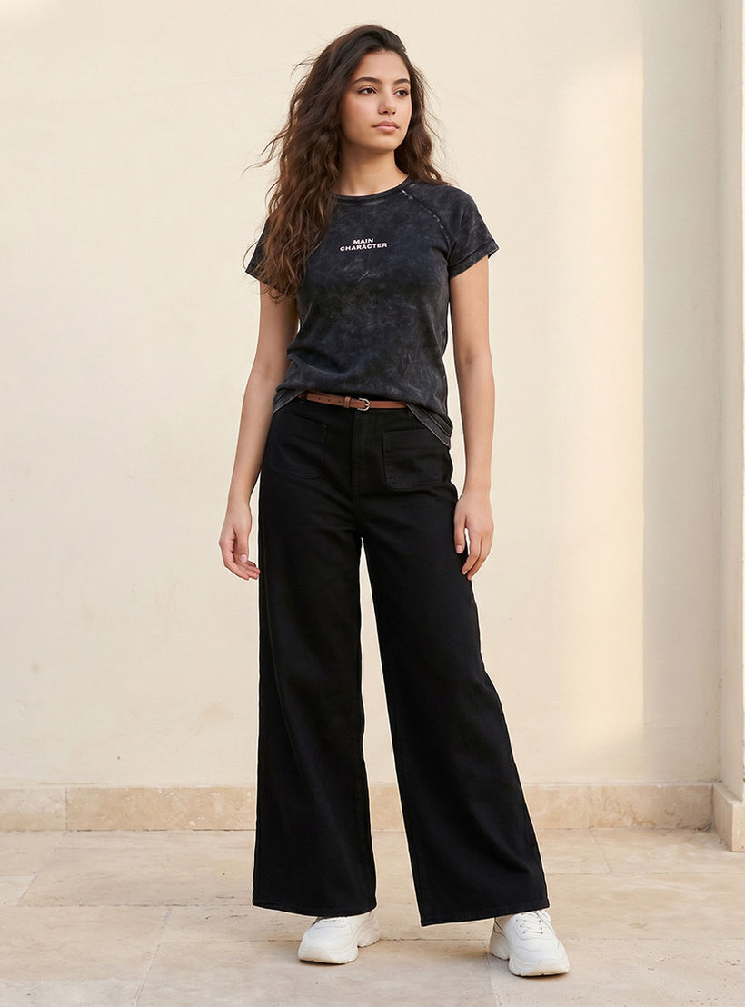 Splash Youth T-shirt with Slogan Print-women-clothing-tshirts-image-3