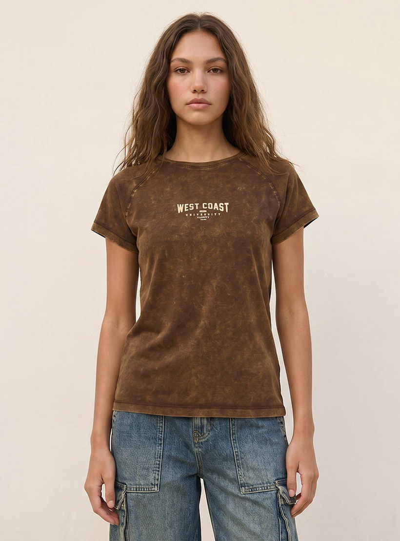 تيشيرت بطبعات شعار من سبلاش يوث-women-clothing-tshirts-image-1