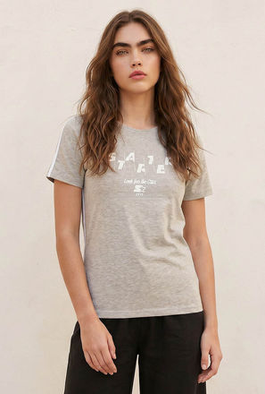 تيشيرت بتفاصيل بارزة متباينة من ستارتر-women-clothing-tshirts-image-1