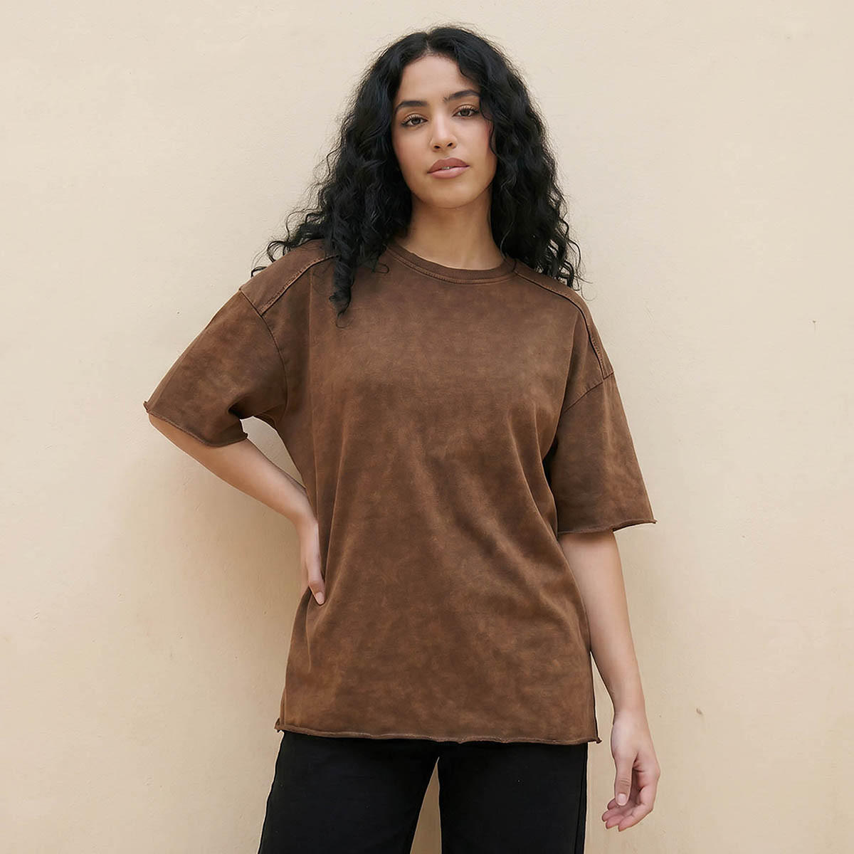 تيشيرت قطن بملمس بارز-women-clothing-tshirts-image-1