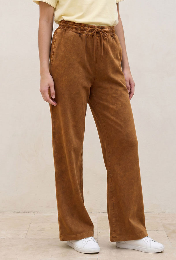 بنطلون رياضي بقصة عادية ورباط إغلاق-women-clothing-bottoms-image-1