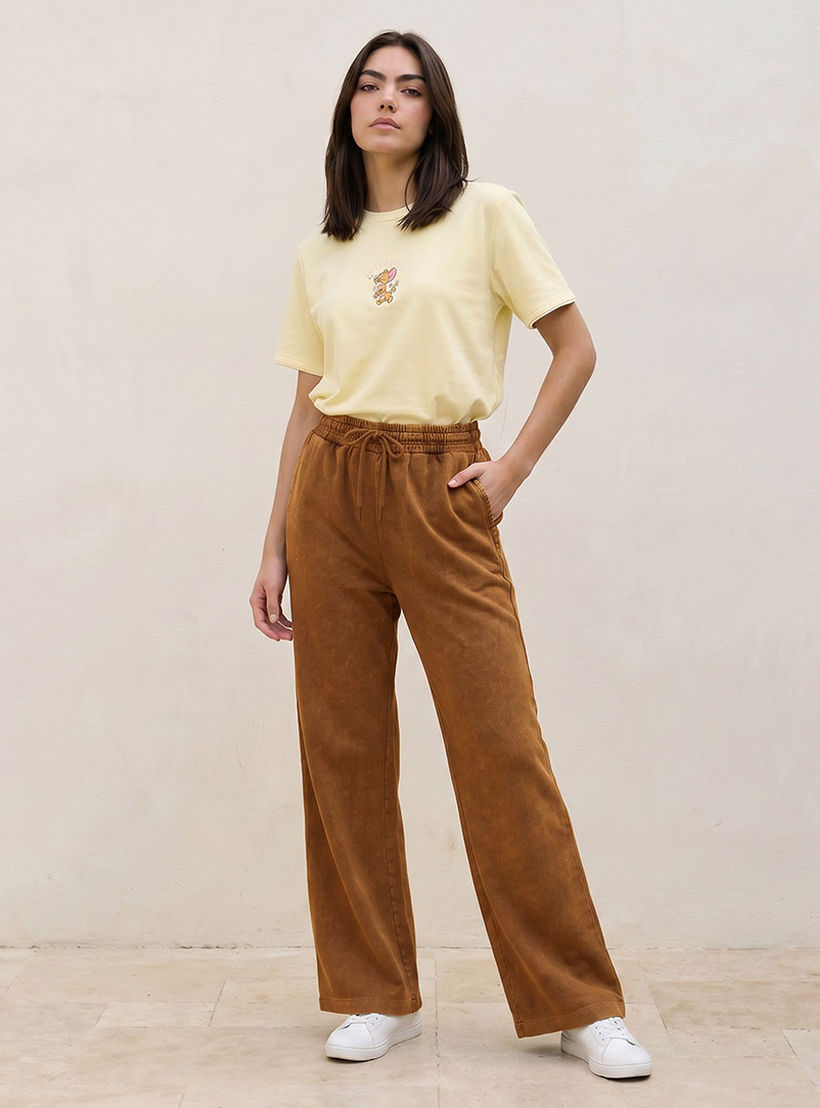 بنطلون رياضي بقصة عادية ورباط إغلاق-women-clothing-bottoms-joggers-image-3