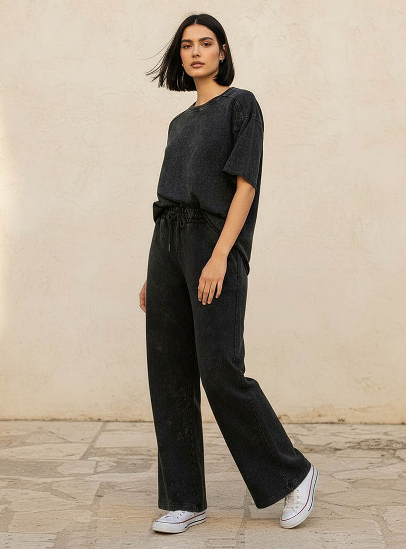 بنطلون رياضي بقصة عادية ورباط إغلاق-women-clothing-bottoms-joggers-image-3