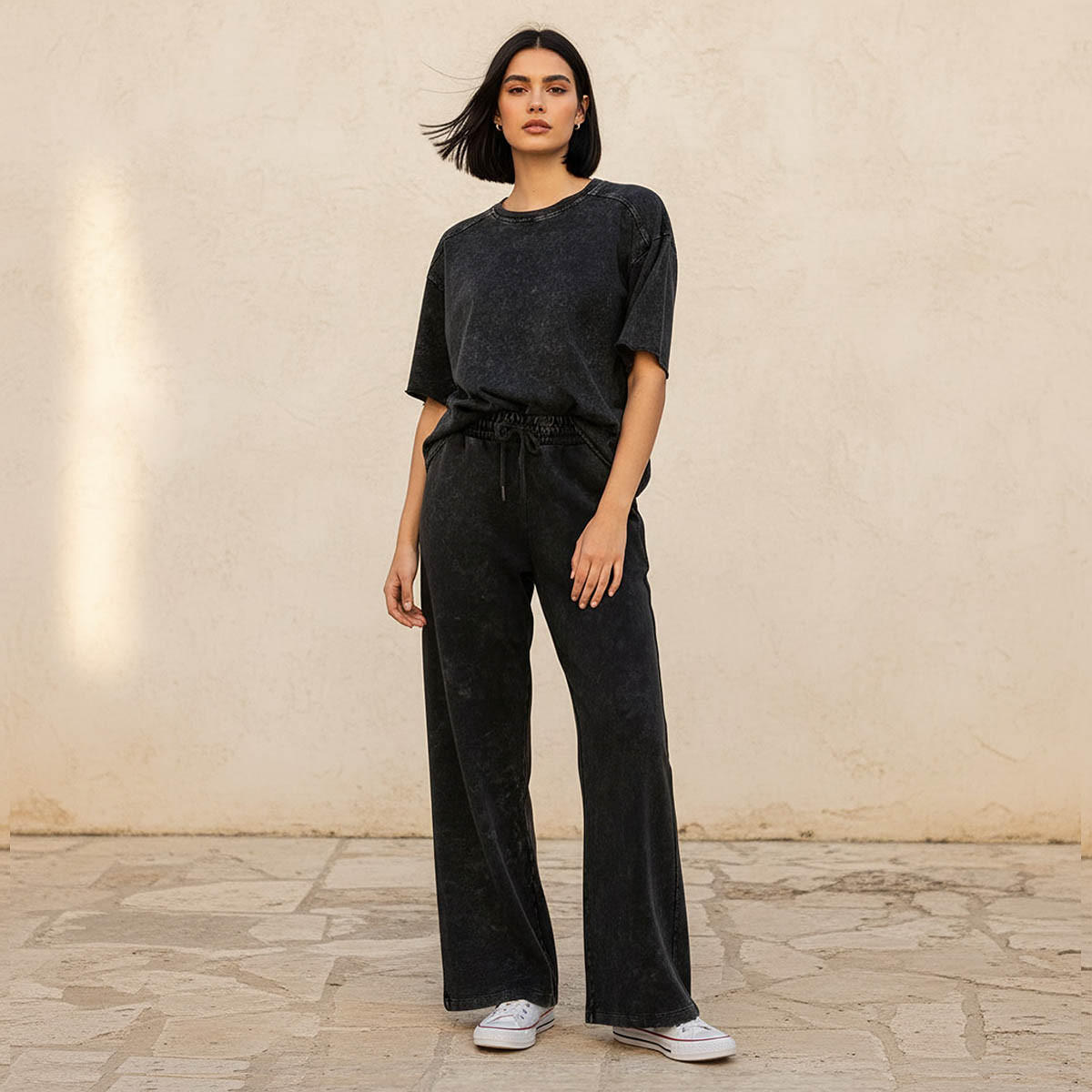 بنطلون رياضي بقصة عادية ورباط إغلاق-women-clothing-bottoms-joggers-image-5