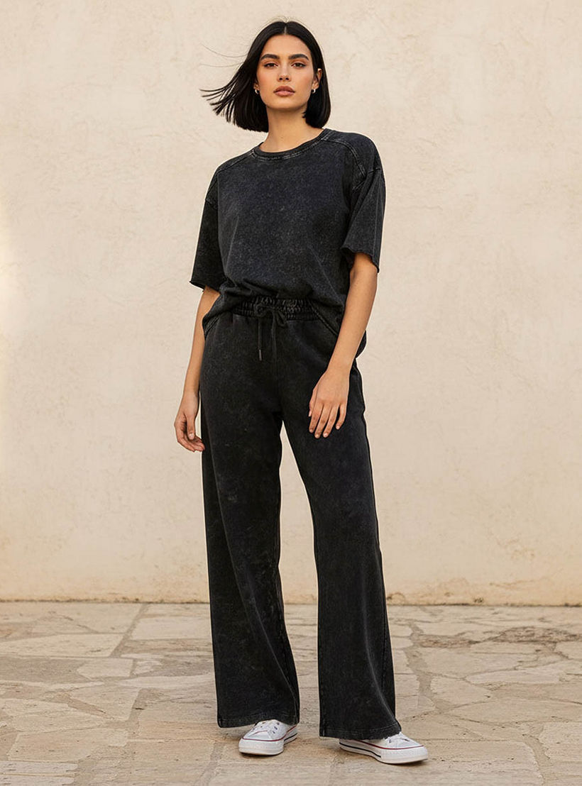 بنطلون رياضي بقصة عادية ورباط إغلاق-women-clothing-bottoms-joggers-image-5