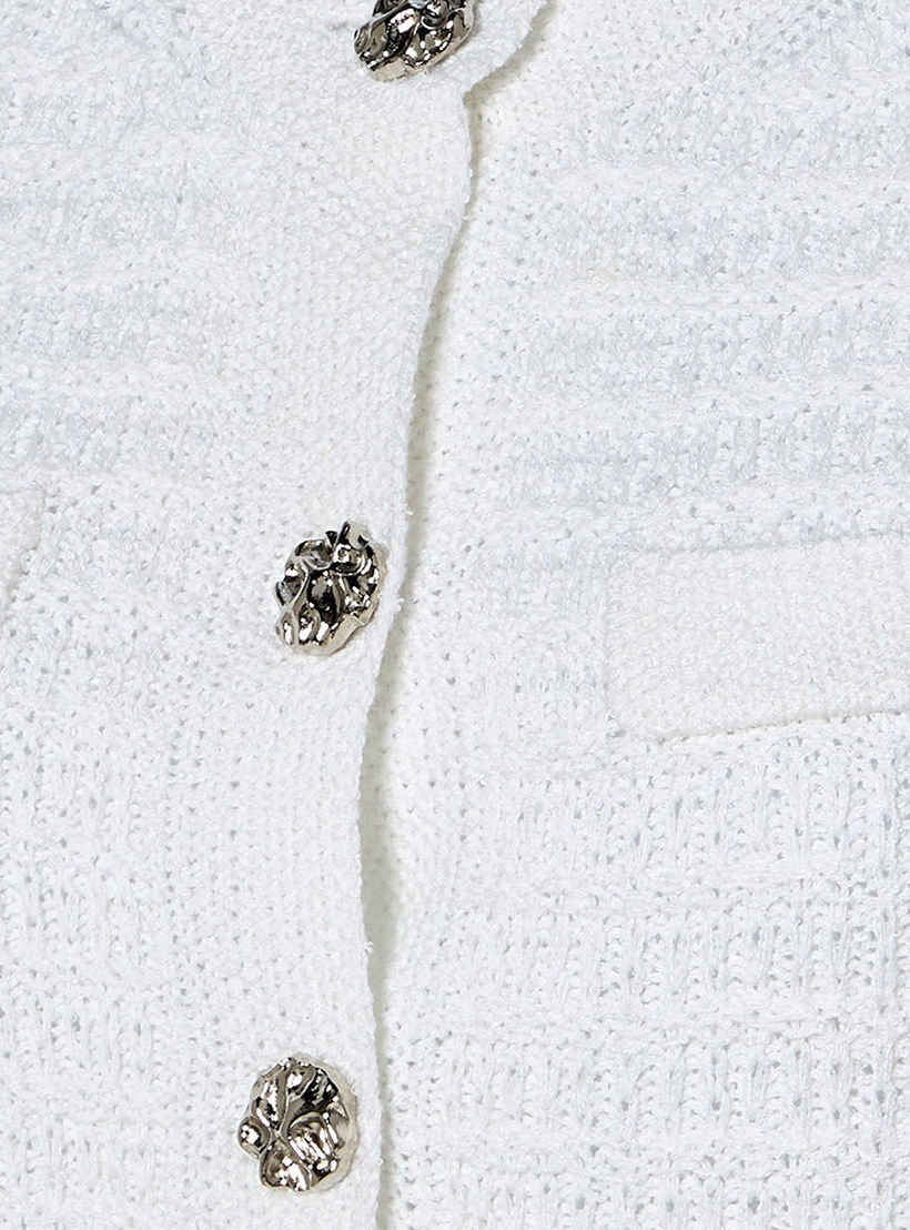 Textured Crew Neck Cardigan-women-winterwear-cardigansandjumpers-cardigans-image-2