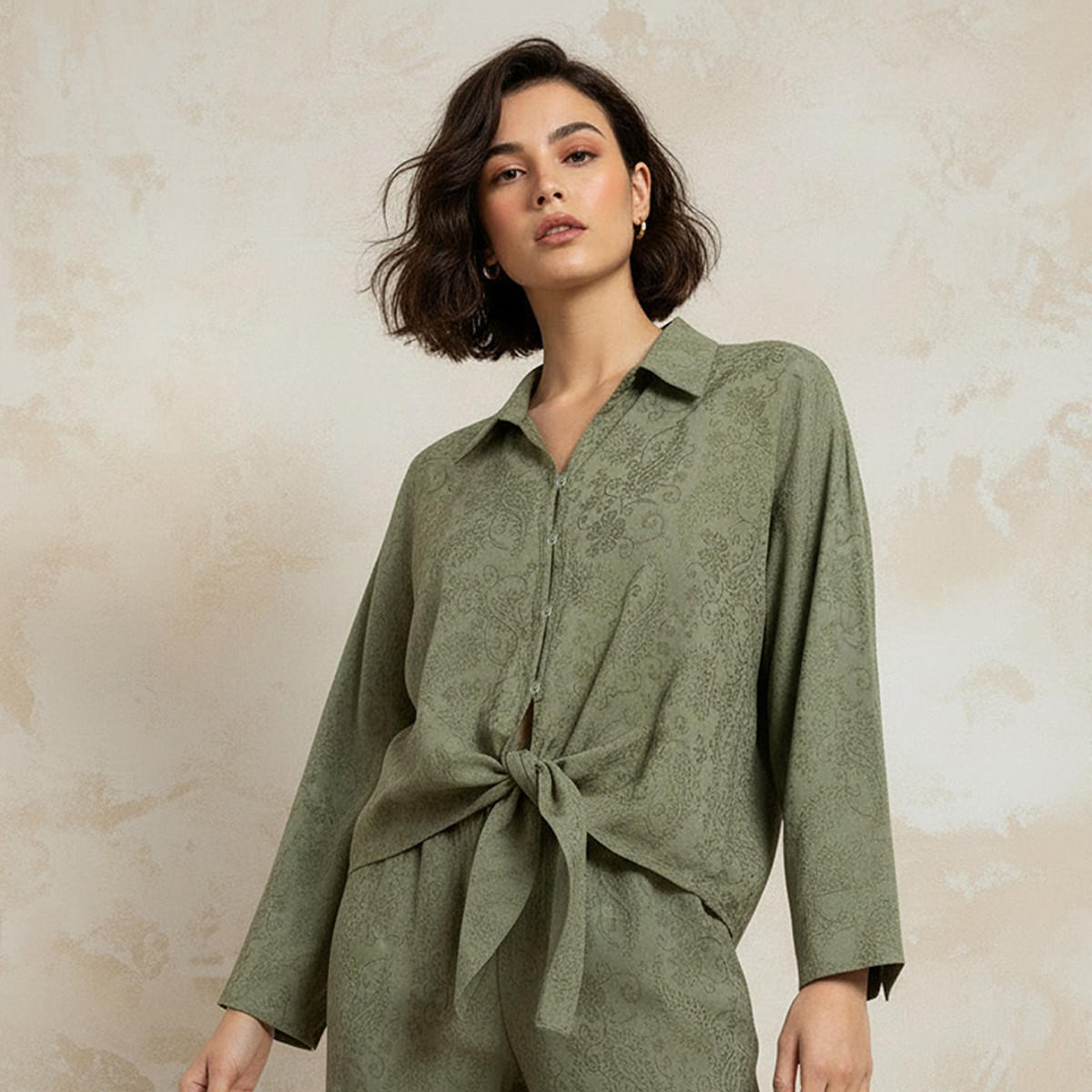 Splash Youth Shirt with Jacquard Texture-women-clothing-shirtsandblouses-shirts-image-1