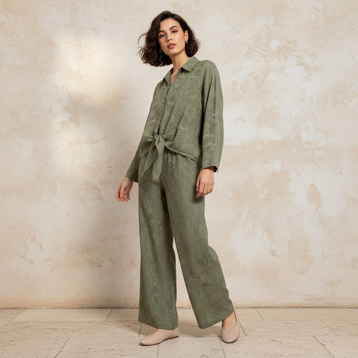 Splash Youth Shirt with Jacquard Texture-women-clothing-shirtsandblouses-shirts-image-3