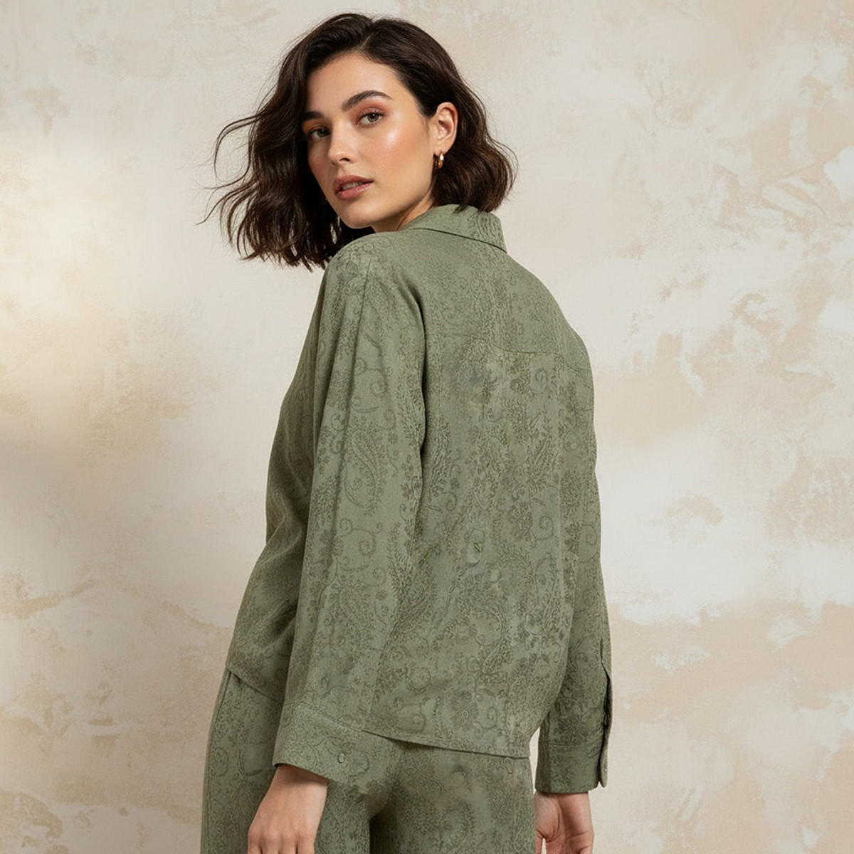 Splash Youth Shirt with Jacquard Texture-women-clothing-shirtsandblouses-shirts-image-4