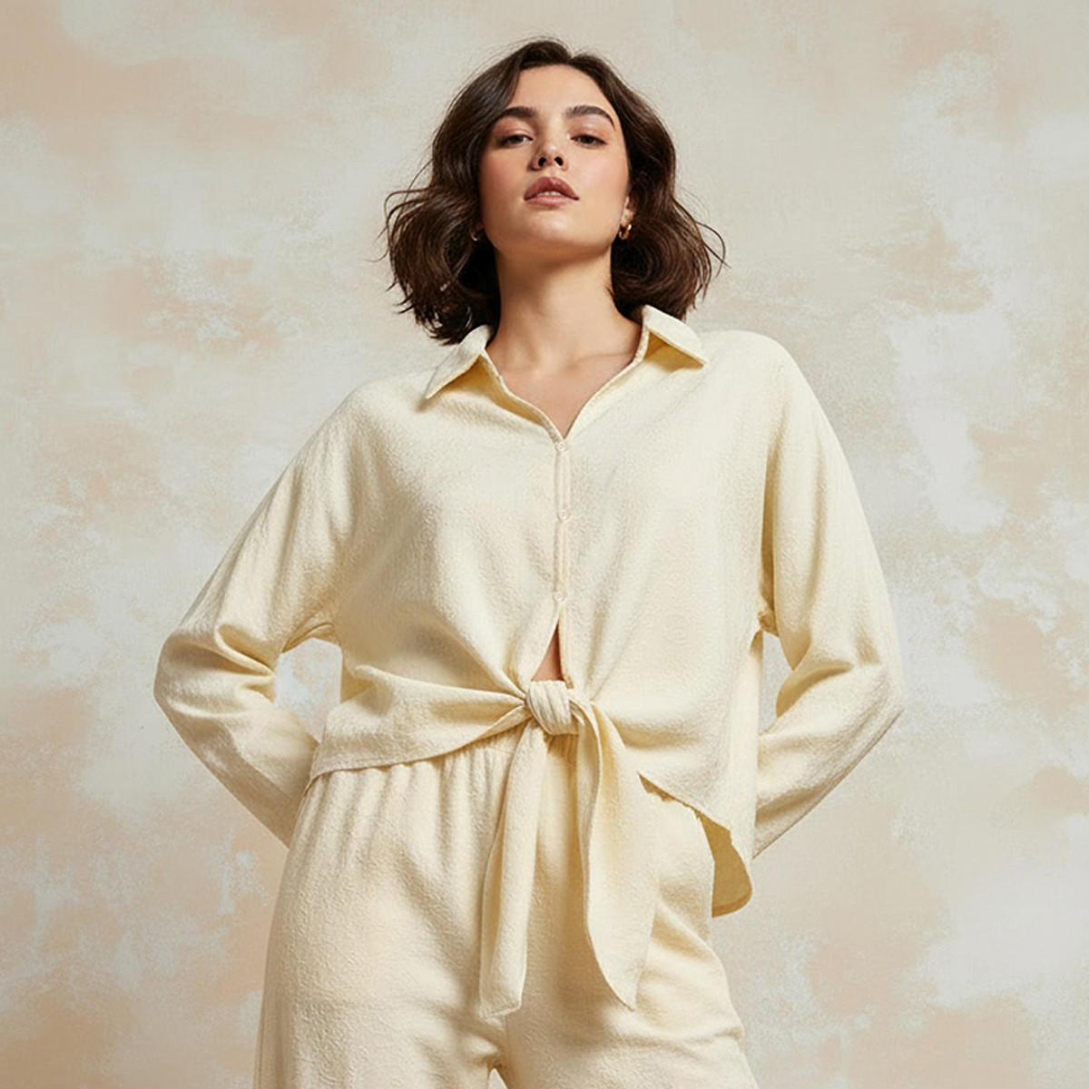 Splash Youth Shirt with Jacquard Texture-women-clothing-shirtsandblouses-shirts-image-1