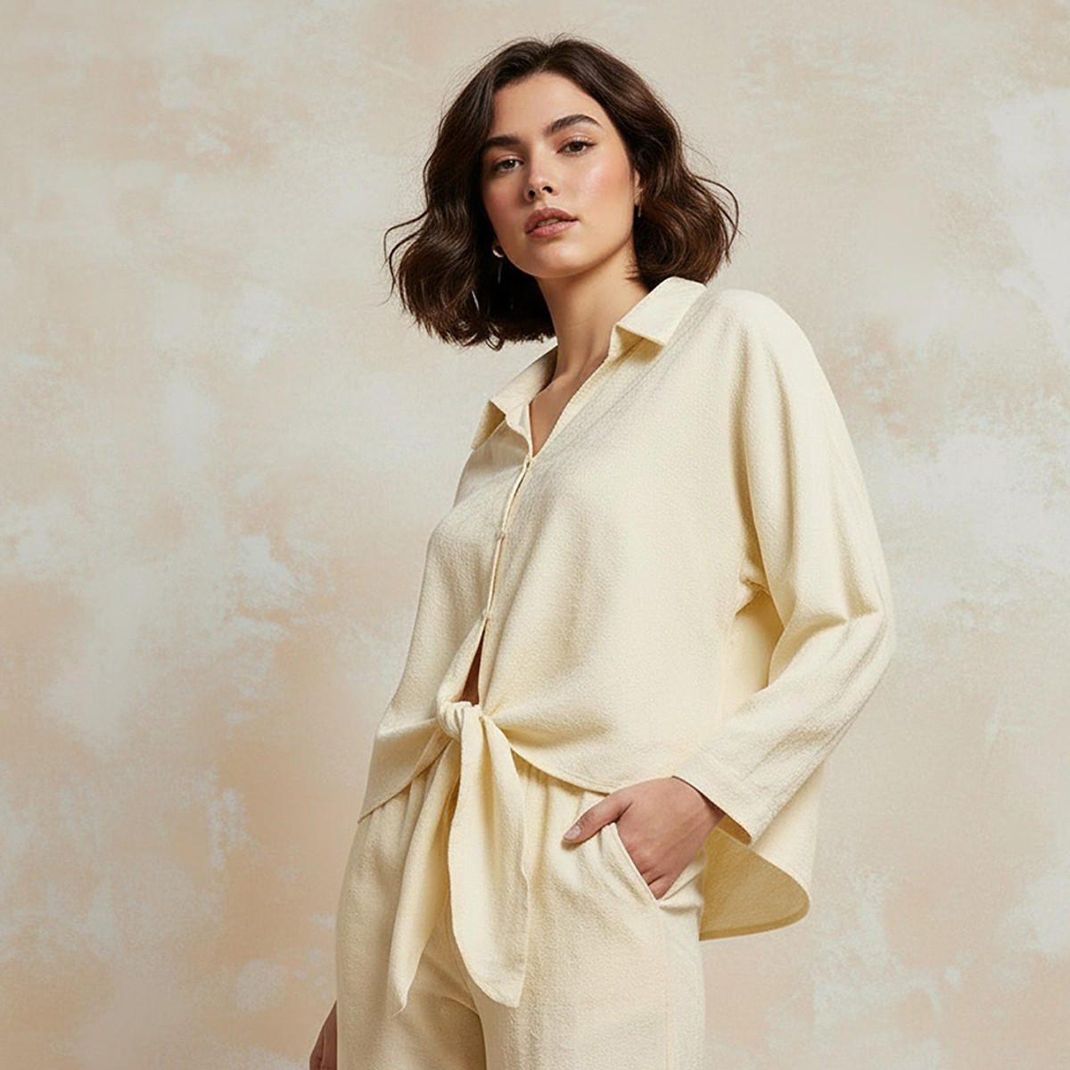 Splash Youth Shirt with Jacquard Texture-women-clothing-shirtsandblouses-shirts-image-5