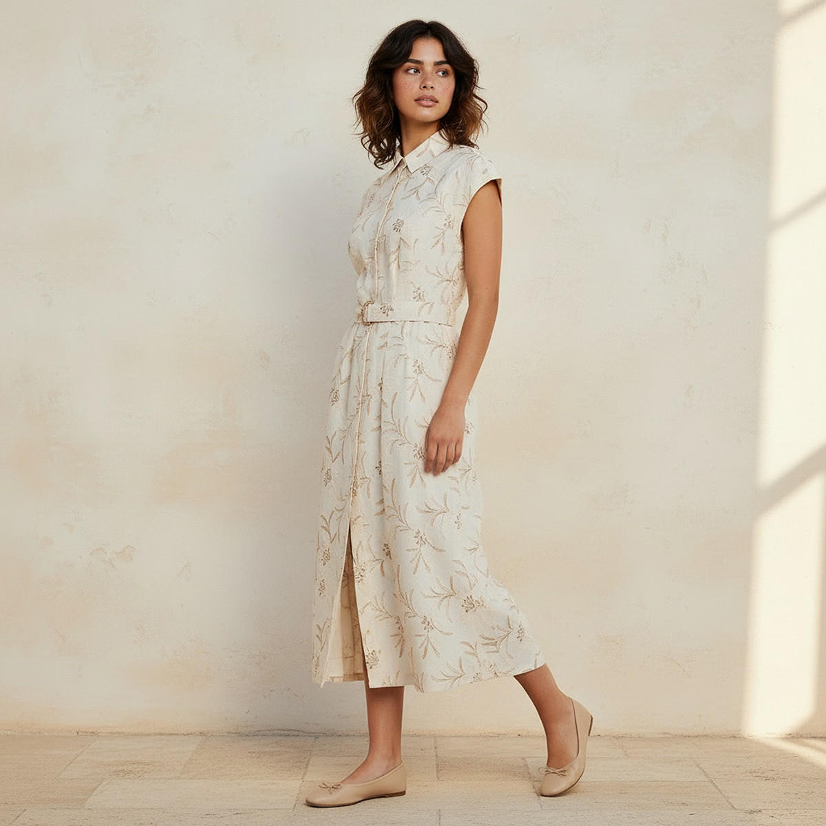 فستان قميص ميدي بحزام مع تطريزات-women-clothing-dresses-image-3