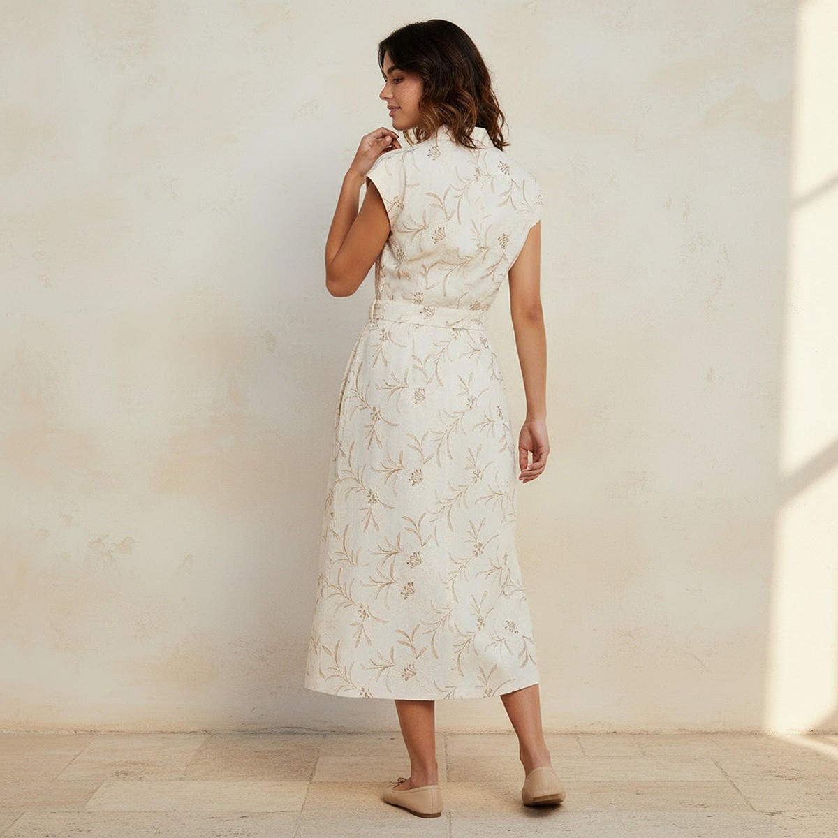 فستان قميص ميدي بحزام مع تطريزات-women-clothing-dresses-image-4