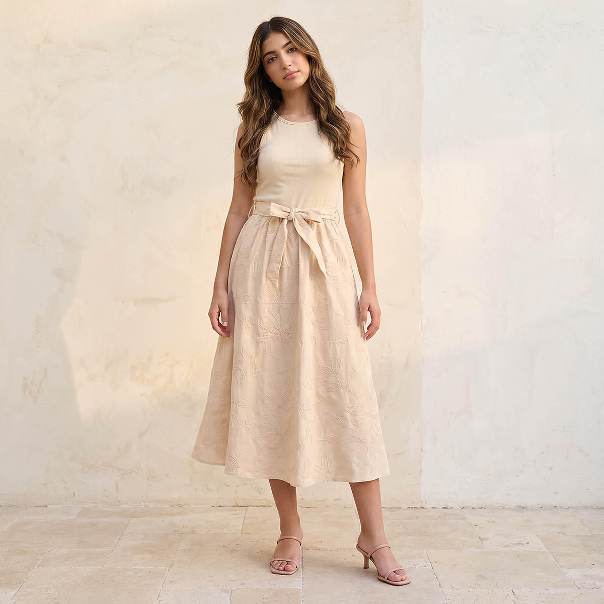 Splash Youth A-line Style Dress Floral Embroidery-women-clothing-dresses-image-3
