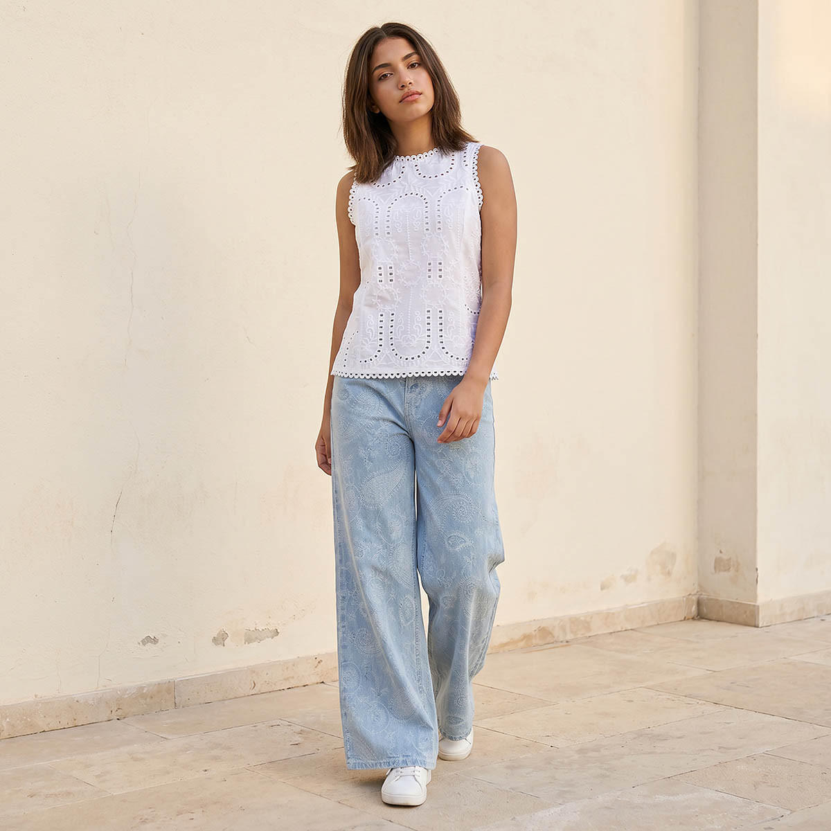 Cotton Top with Schiffli Embroidery-women-clothing-shirtsandblouses-blouses-image-3