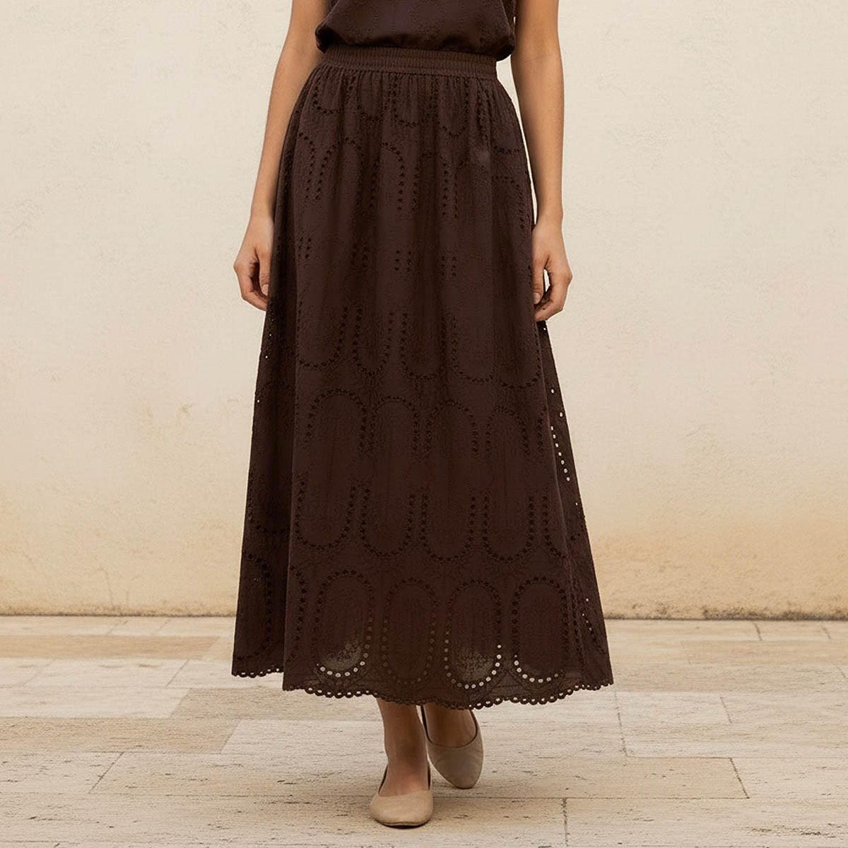 Maxi Cotton A-Line Skirt with Schiffli Detail-women-clothing-bottoms-skirts-image-1