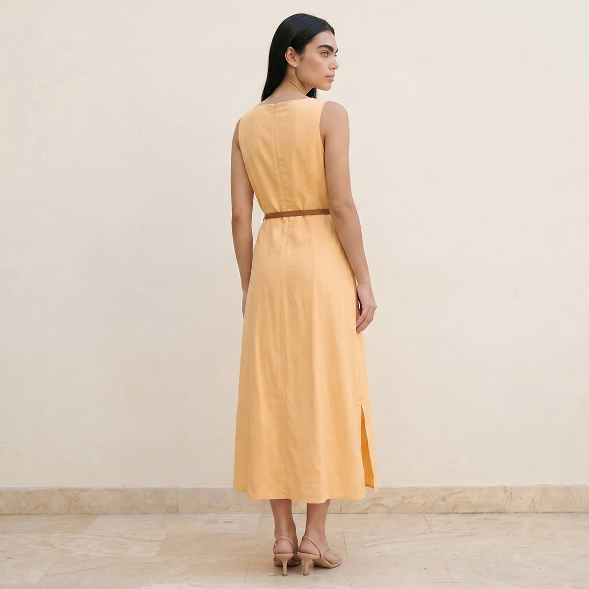 فستان ميدي إيه لاين بتفاصيل زر من سبلاش يوث-women-clothing-dresses-image-4
