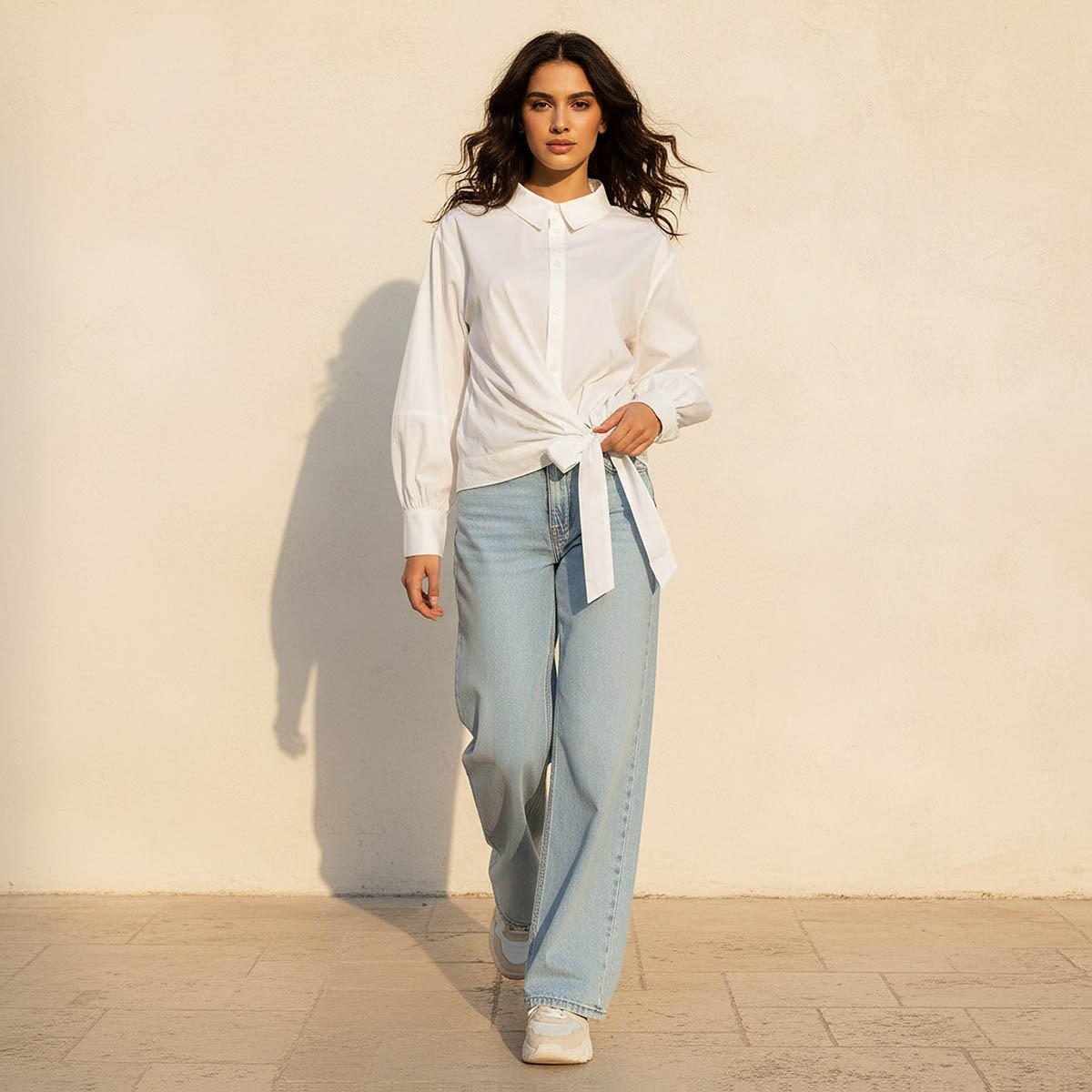 قميص سبلاش عصري بأكمام طويلة وتفاصيل رباط-women-clothing-shirtsandblouses-shirts-image-3