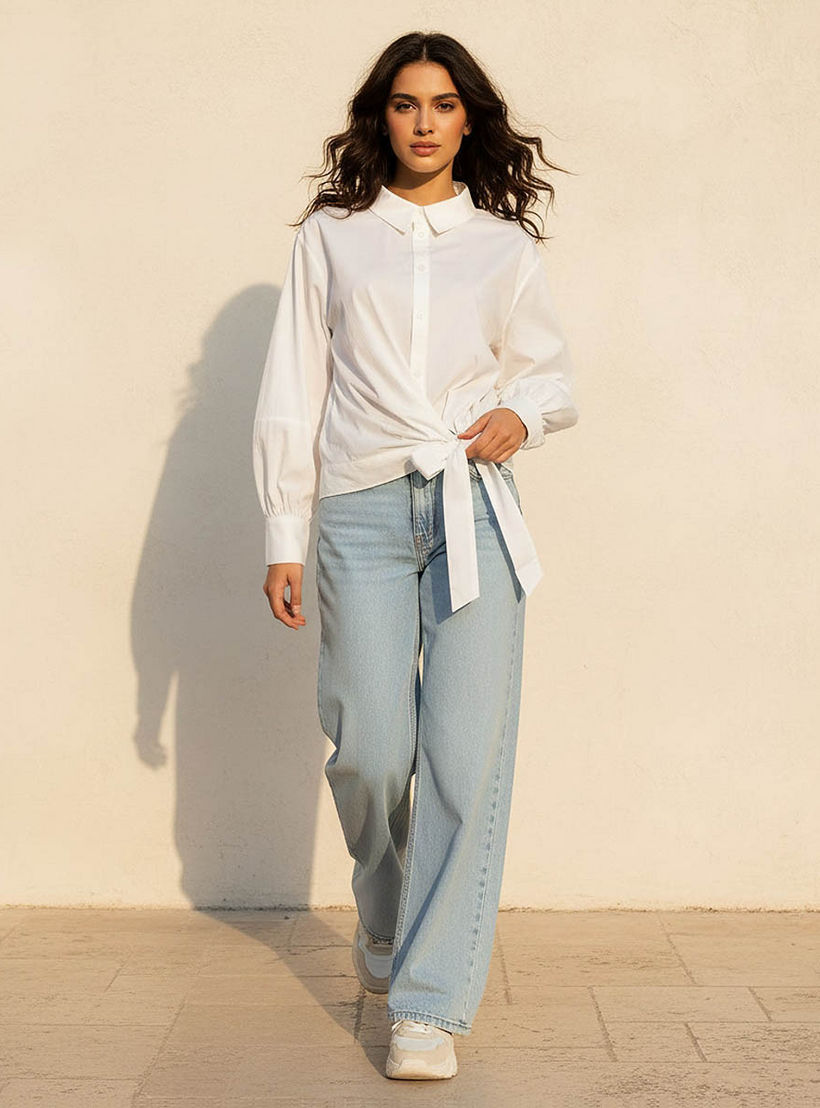 قميص سبلاش عصري بأكمام طويلة وتفاصيل رباط-women-clothing-shirtsandblouses-shirts-image-3