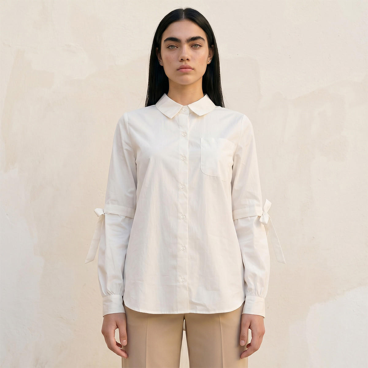 قميص بوبلين بفيونكة من سبلاش يوث-women-clothing-shirtsandblouses-shirts-image-6
