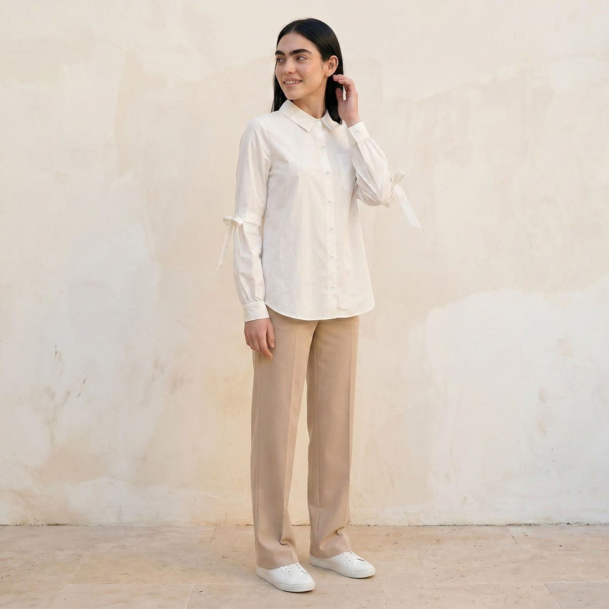 قميص بوبلين بفيونكة من سبلاش يوث-women-clothing-shirtsandblouses-shirts-image-3