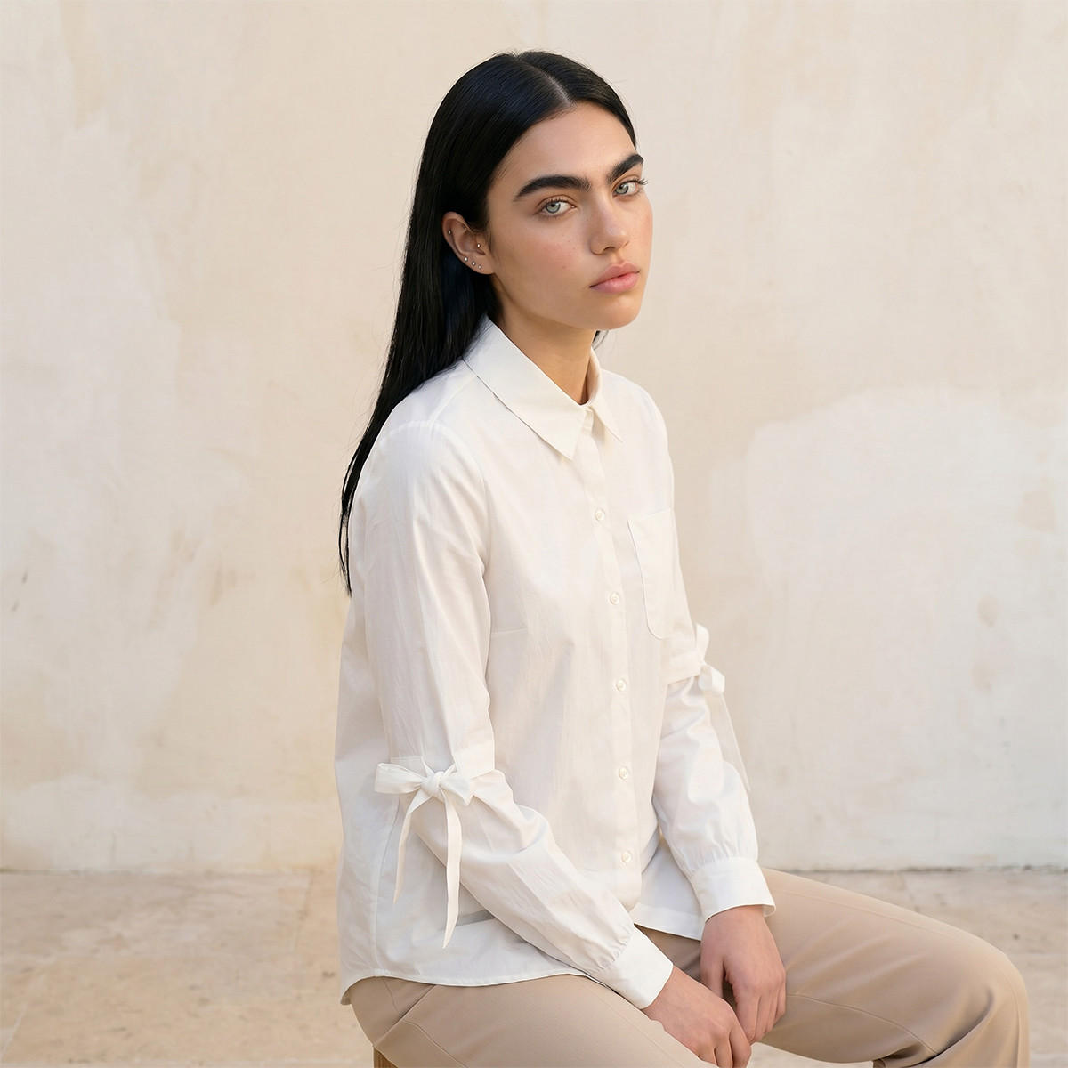 قميص بوبلين بفيونكة من سبلاش يوث-women-clothing-shirtsandblouses-shirts-image-5